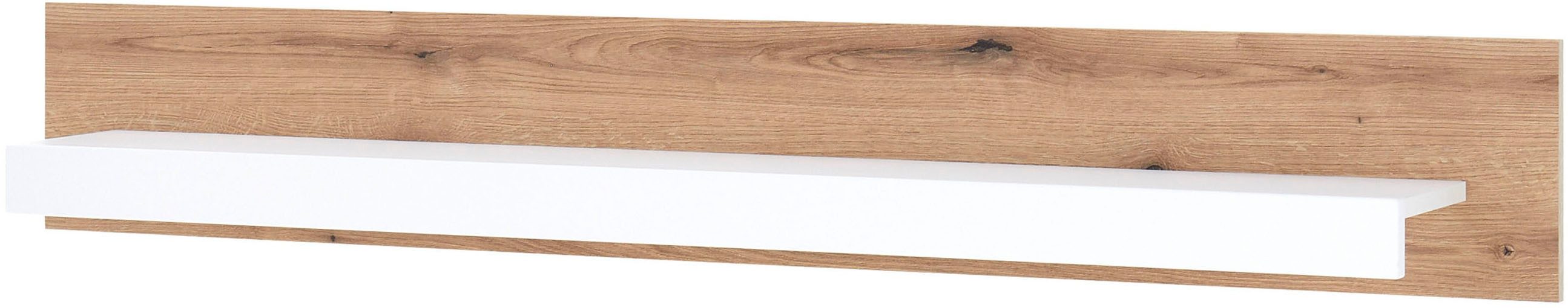 Home affaire Wandboard Brixen, modernes Wandregal, Hängeregal mit Ablage, vielseitig einsetzbares Hängeregal, Weiß mit Eiche Evoke Dekor