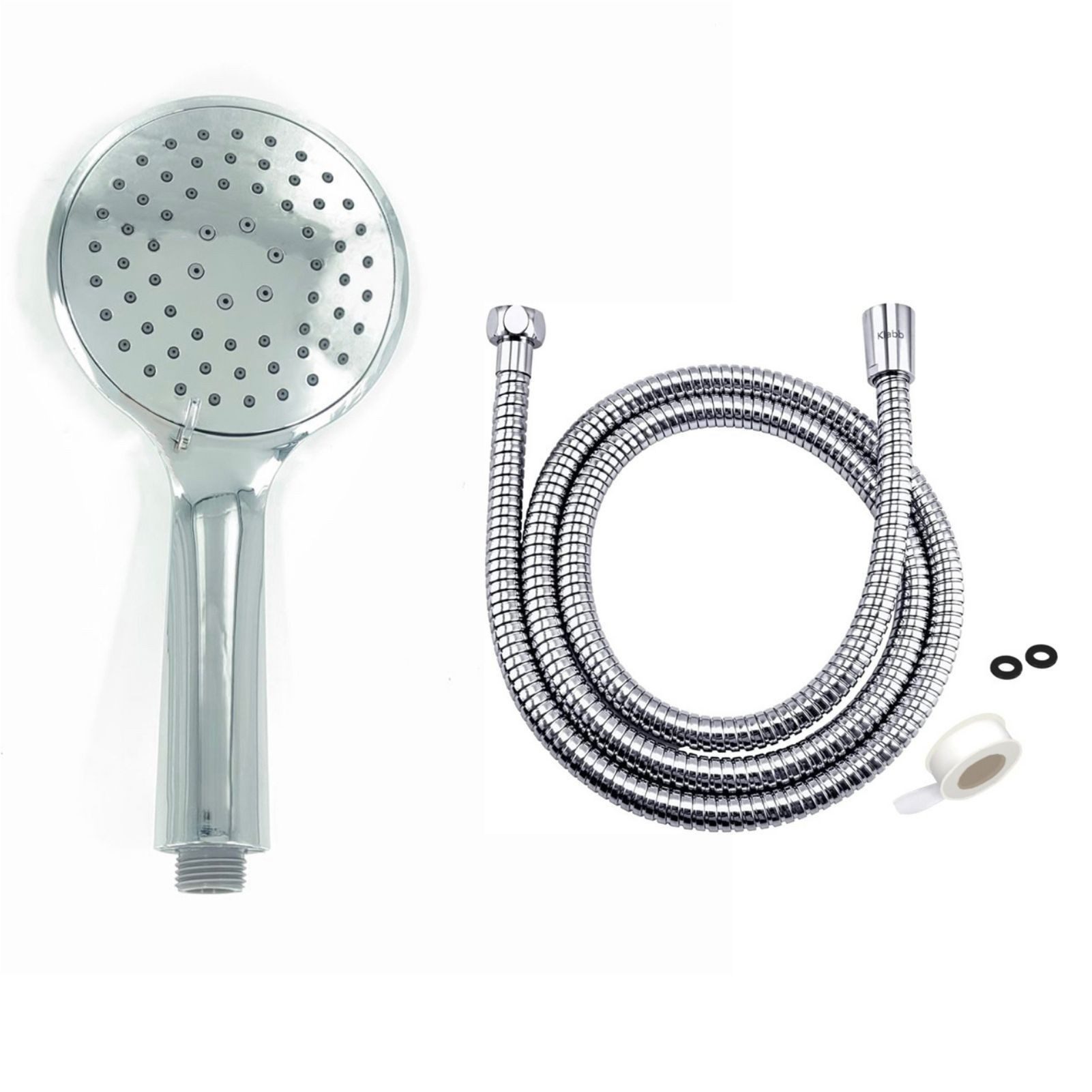 Jumpeak Handbrause BrauseSet, 3Funktions-Handbrause + 1,5m Chrom-Brauseschlauch, (Handbrause, Brauseschlauch, 1-tlg), Verchromte Oberflächen, hohe Qualität, wassersparende Eigenschaften