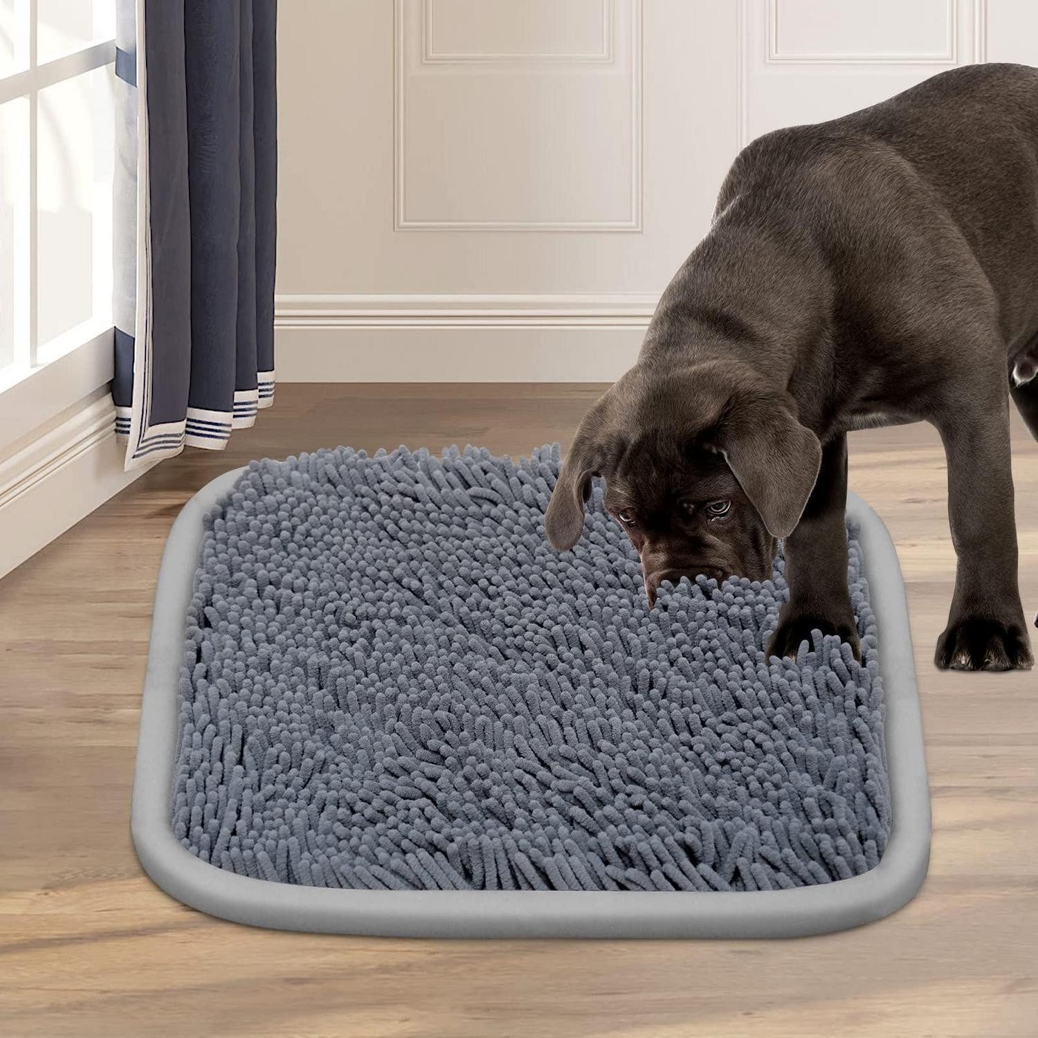 LuxusKollektion Schnüffelteppich Schnüffelteppich Hund Intelligenz 21x16 grau, Textil