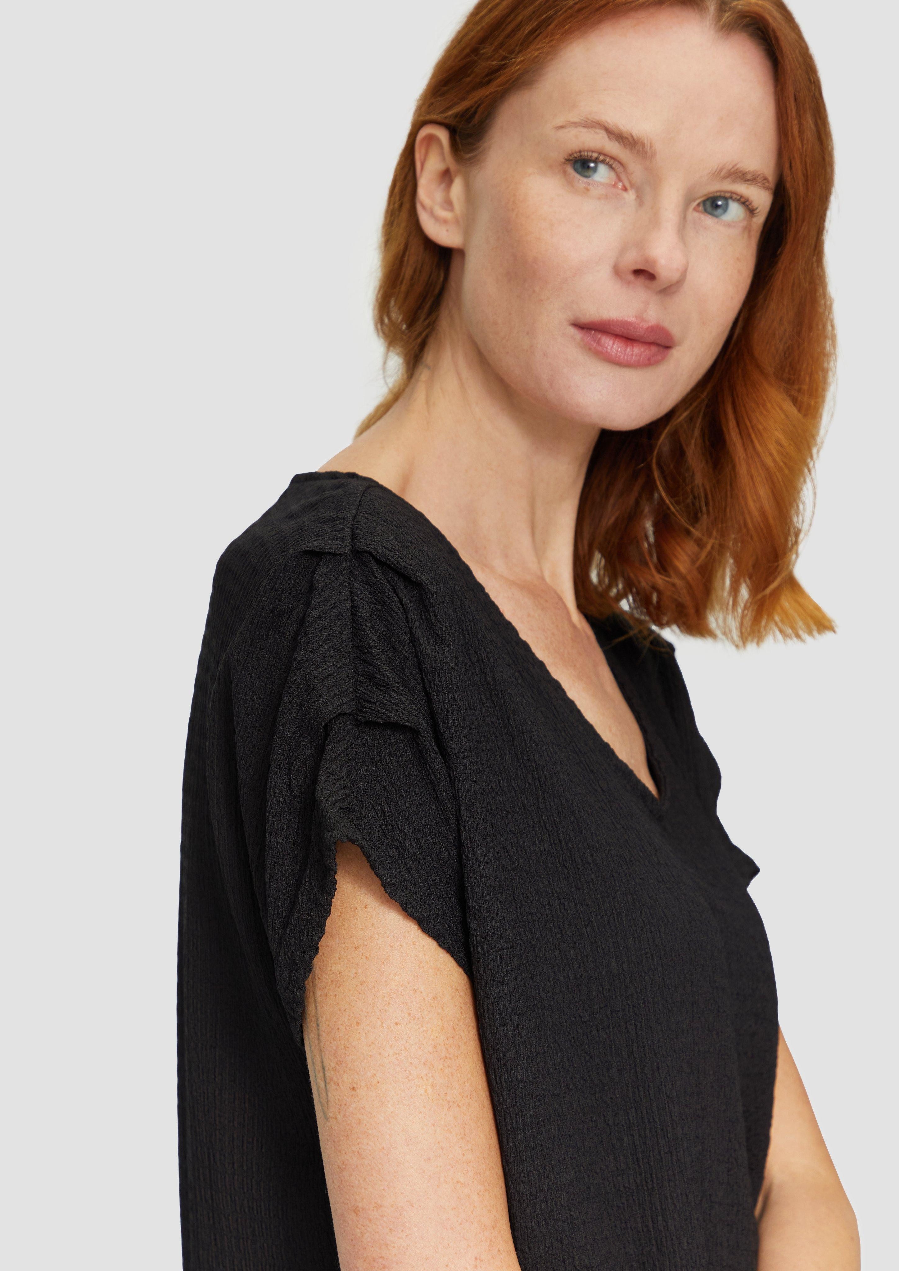 s.Oliver Kurzarmshirt Crinkle-Shirt mit Falten-Detail am günstig online kaufen
