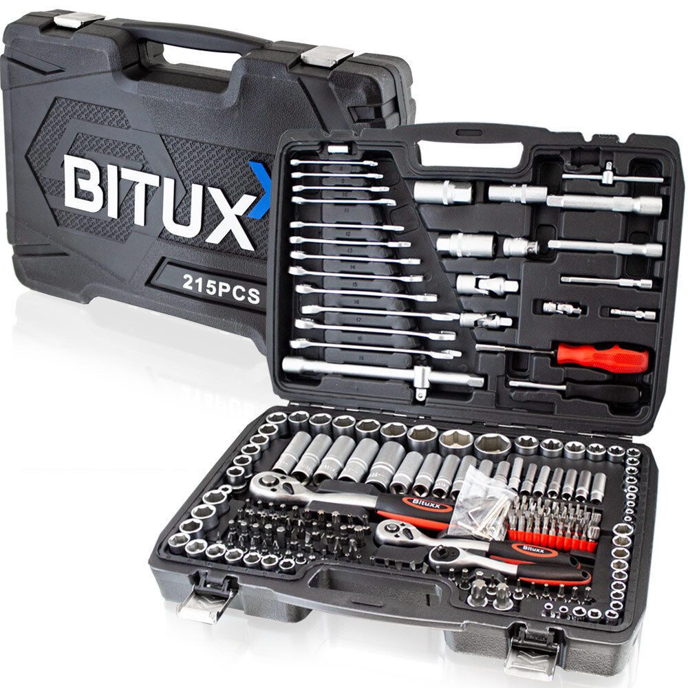 Bituxx Werkzeugset Ratschenkoffer 215 tlg., (Ratschen Set, 215-tlg., Ratschenkoffer mit umfangreichem Zubehör MS-15901)
