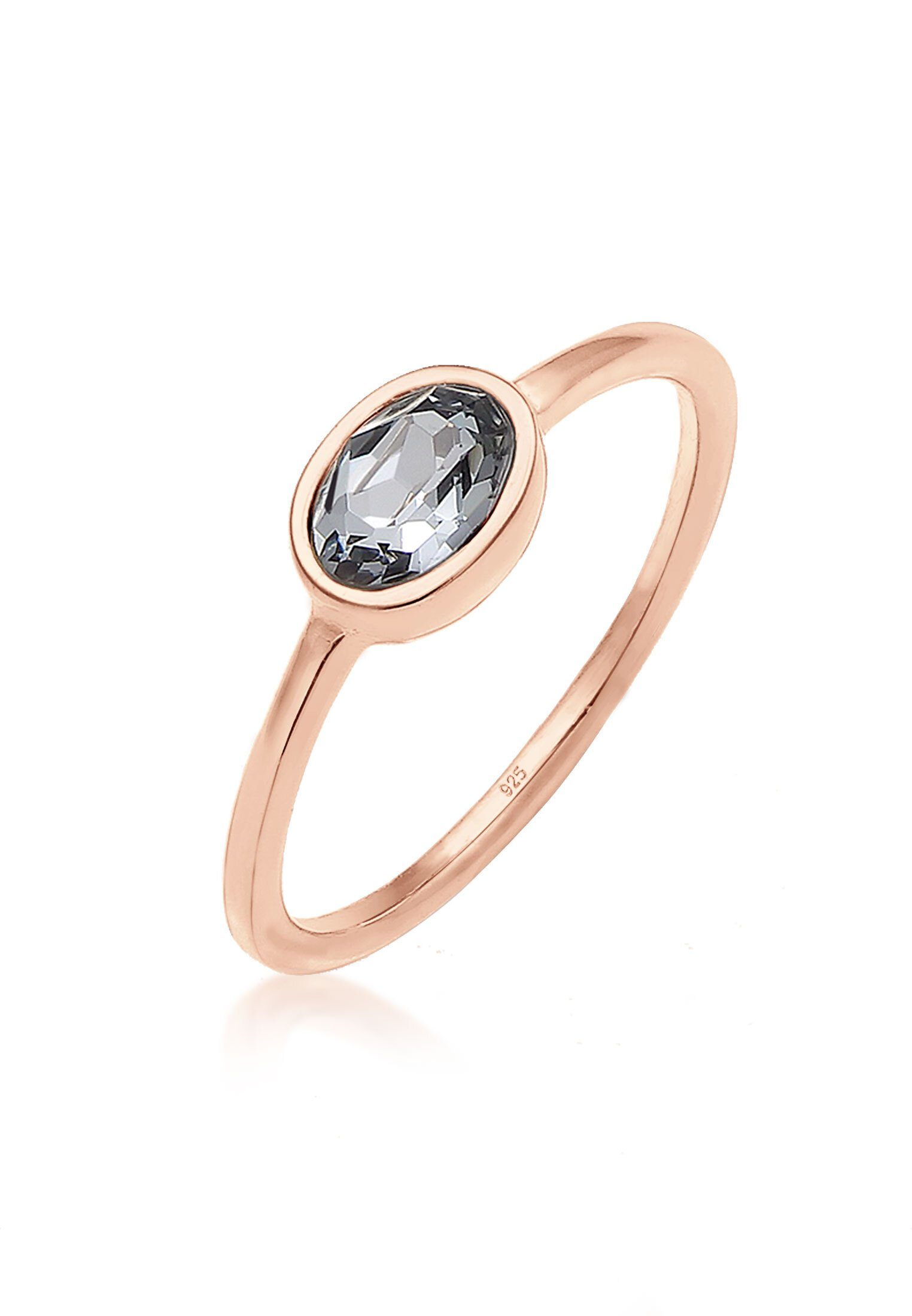 Elli Verlobungsring Oval Glas Kristalle Grau 925 Sterling Silber günstig online kaufen