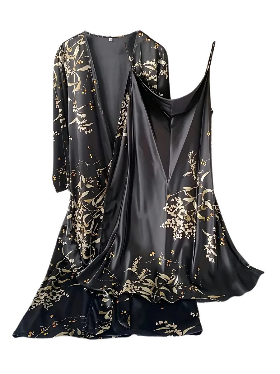Elegant Love Morgenmantel Satin Pyjama-Set 2-tlg., günstig online kaufen