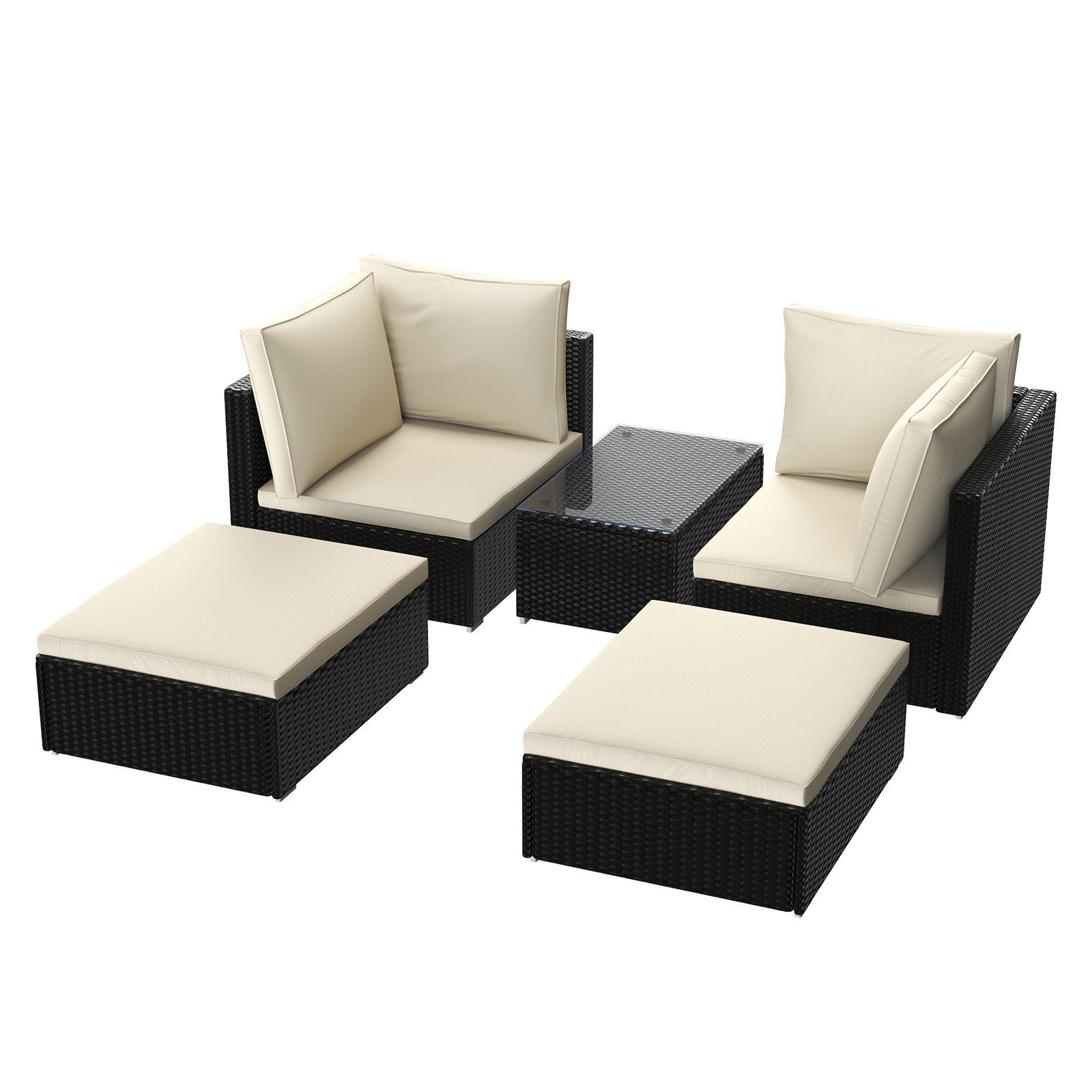 BIGZZIA Gartenlounge-Set Modulares Gartenmöbelset - Rattanmöbel günstig online kaufen