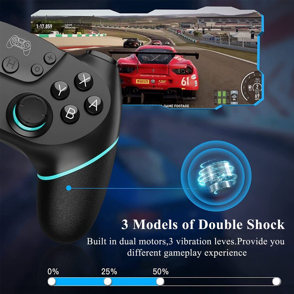 für Switch Turbo Achsen Switch-Controller Switch/Switch Gamepad) 6 Weiß, (Bluetooth Wireless Funktion Haiaveng Lite/Switch Controllers Pro, OLED
