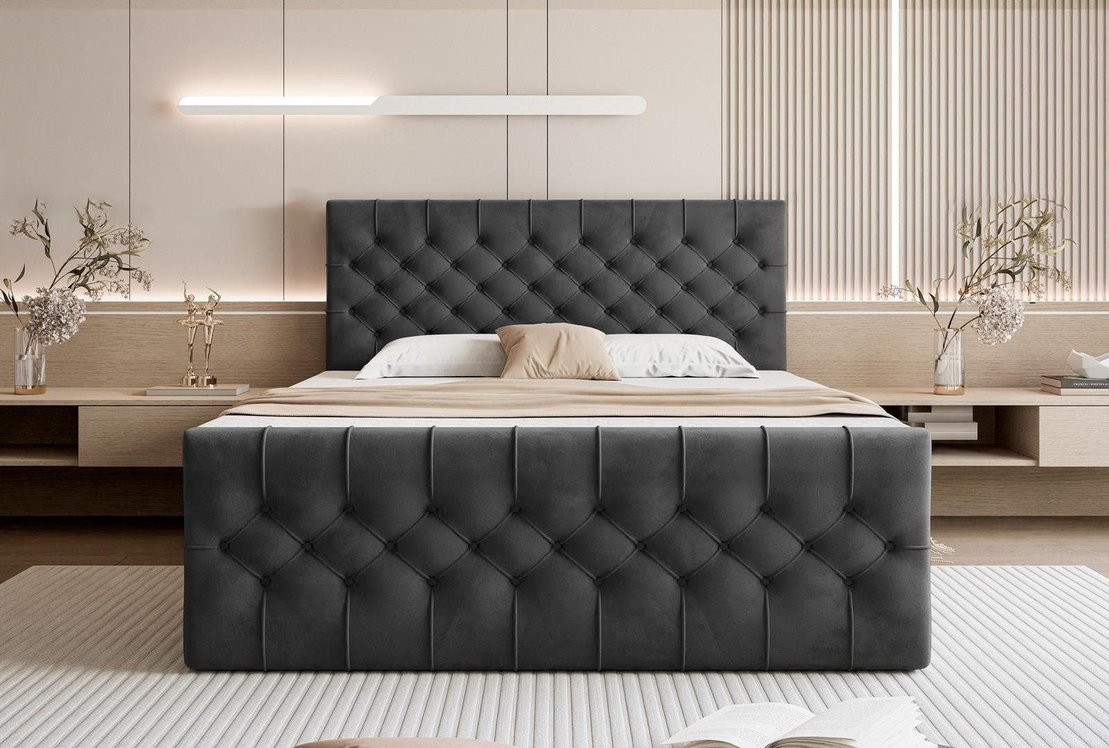 Compleo Boxspringbett MIAMI, H3 Matratze Bonellfederung, günstig online kaufen