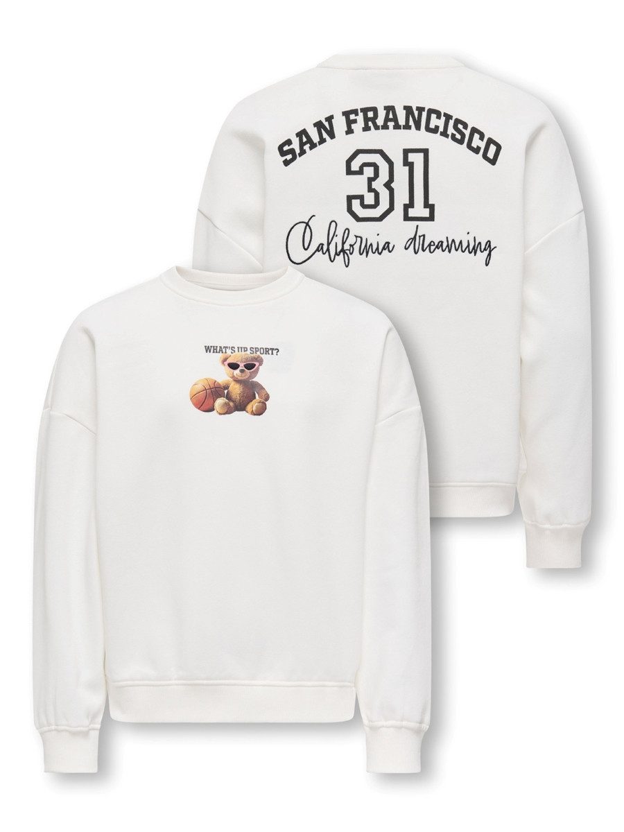 KIDS ONLY Sweatshirt KOGBILA L/S OVZ BEAR (1-tlg) Rückenprint und Stickerei