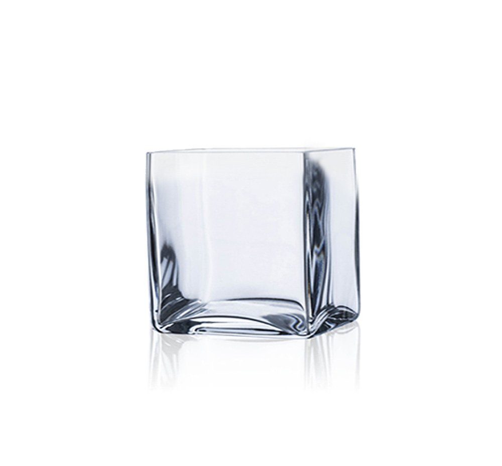matches21 HOME & HOBBY Blumentopf Glas Vase hoch Dekoglas Glasvase  rechteckig Säule klar 10x10 cm (1 St)