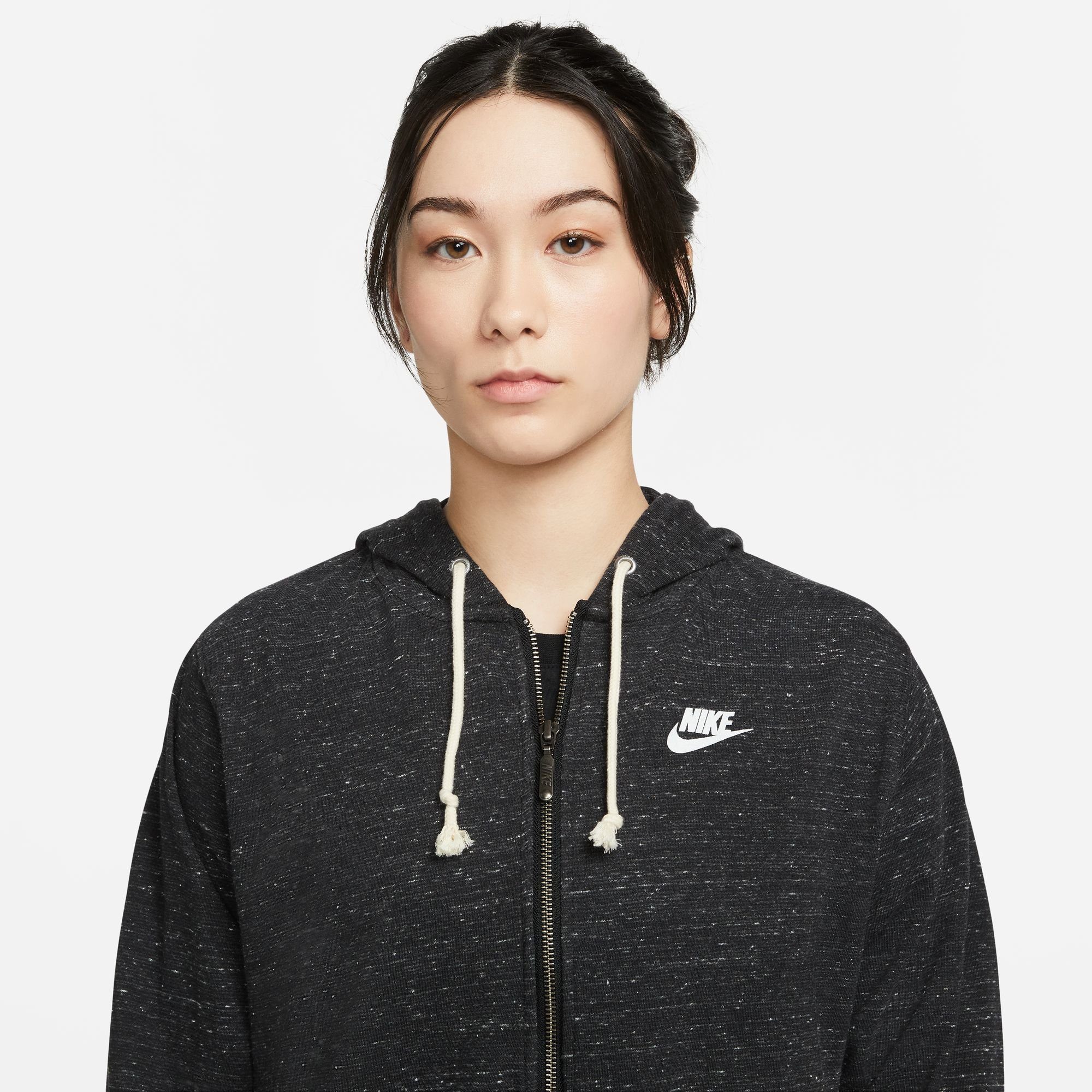 Nike Sportswear Kapuzensweatjacke BLACK/WHITE Gym Women's Full-Zip Hoodie Vintage