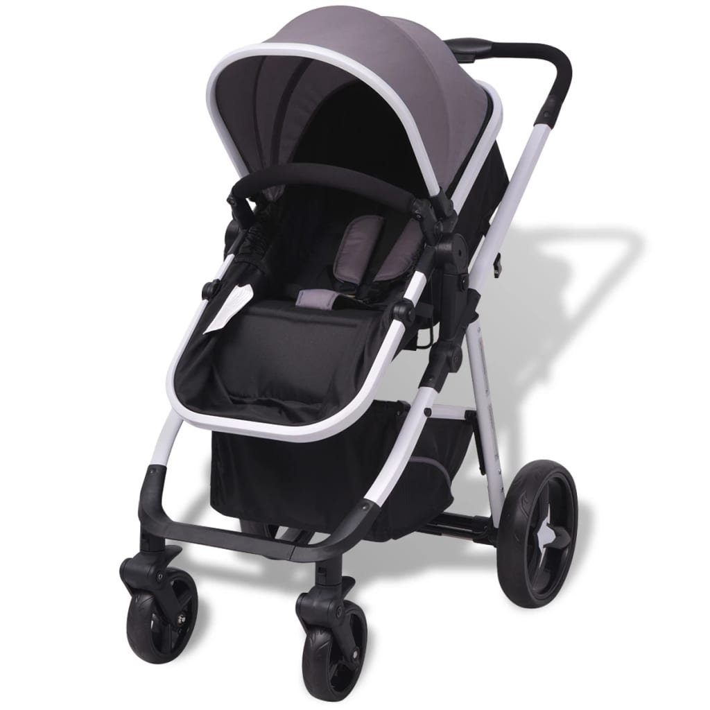 Kinder-Buggy vidaXL | Grau Schwarz Grau Grau 3-in-1 Aluminium Kinderwagen und