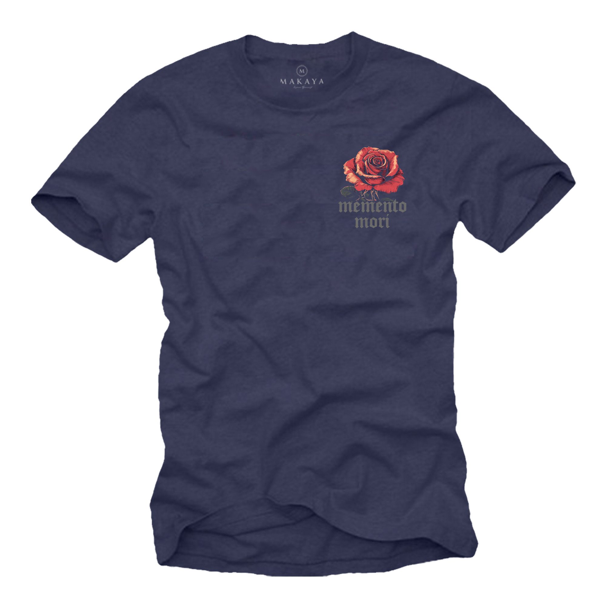 T-Shirt Herrenshirt mit Rose auf der Brust – Geschenk für Männer