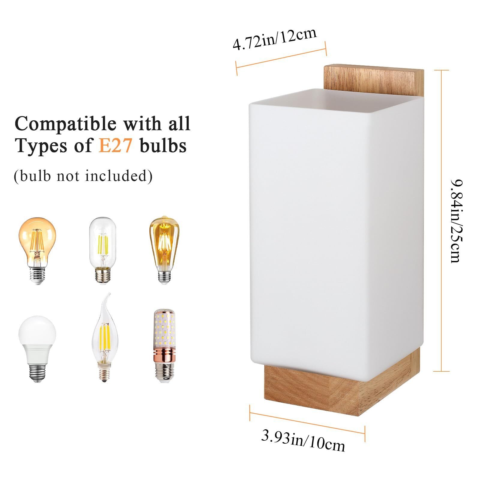 Riserva Wandleuchte Wandleuchte E27-Fassung Glasschirm Minimalistisch Vintage, LED wechselbar