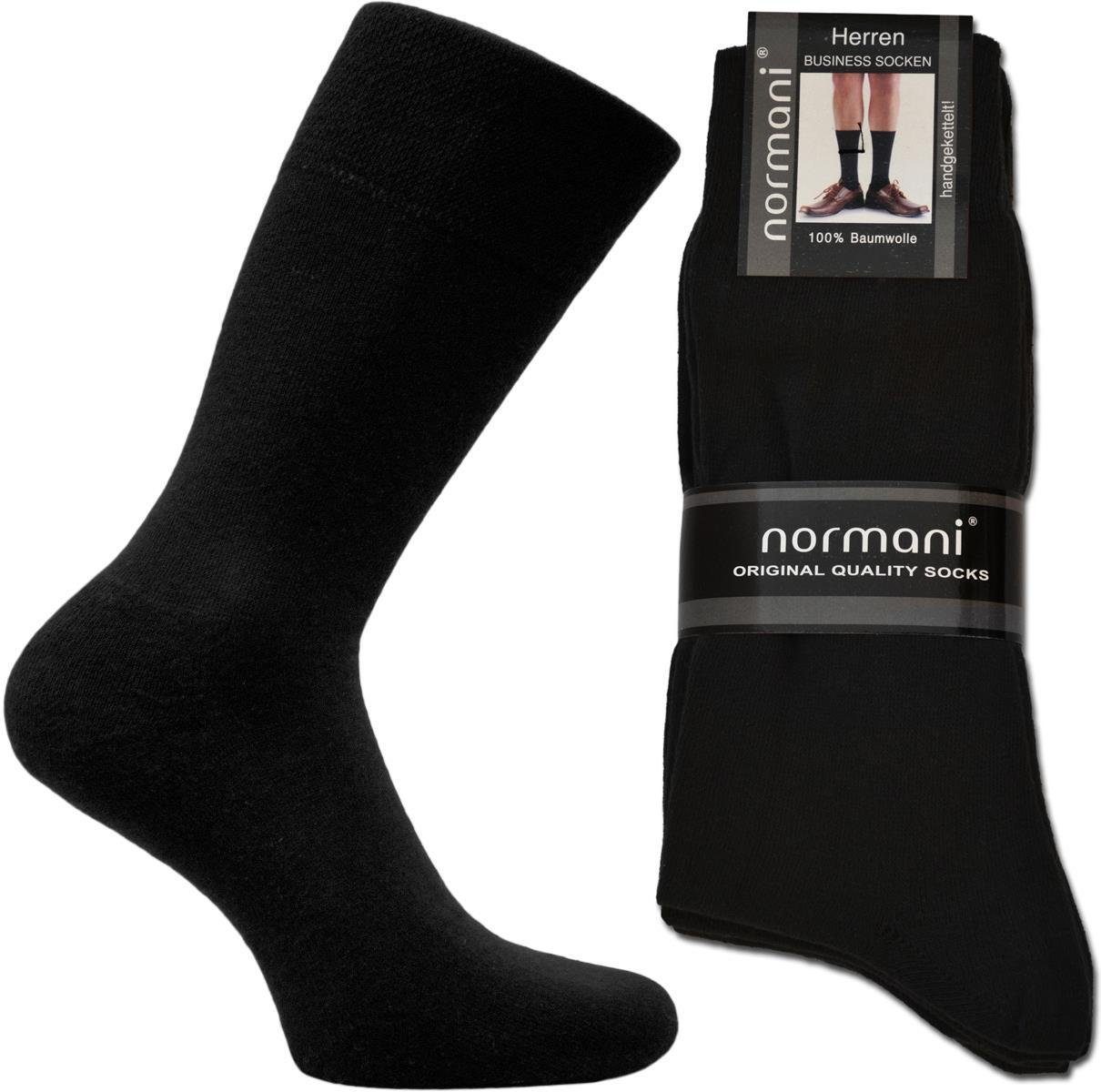 normani Basicsocken 10 Paar Herrensocken Schwarz (10er-Set, 10 Paar) Hygienisch Geruchshemmend Atmungsaktiv ohne einschneidendes Bündchen