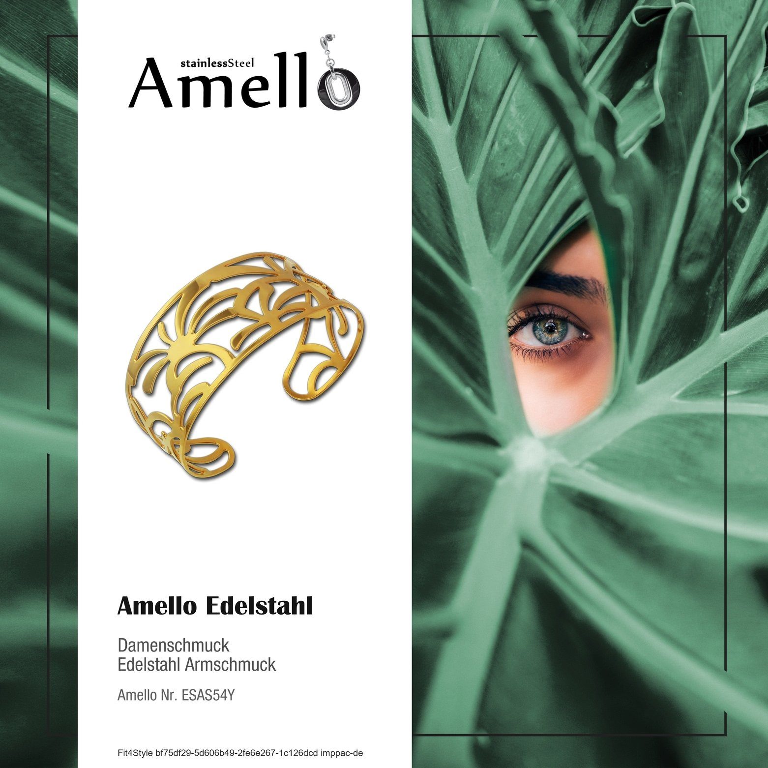 Amello Armspange Amello Palmen Damen Armreif vergoldet (Armspange), Damen A günstig online kaufen