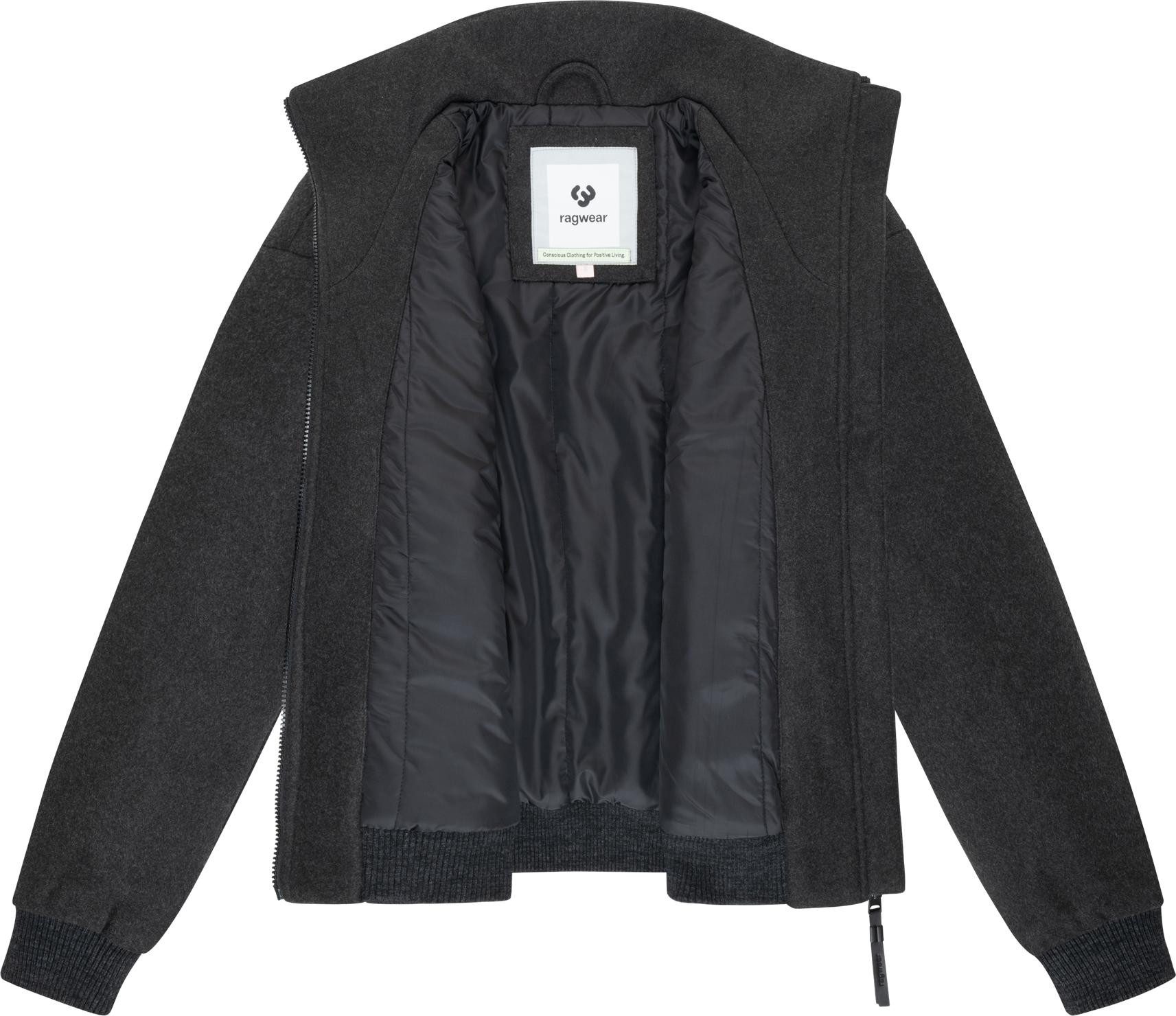 Ragwear Outdoorjacke Toscia angesagte oversized Übergangsjacke in Woll-Optik