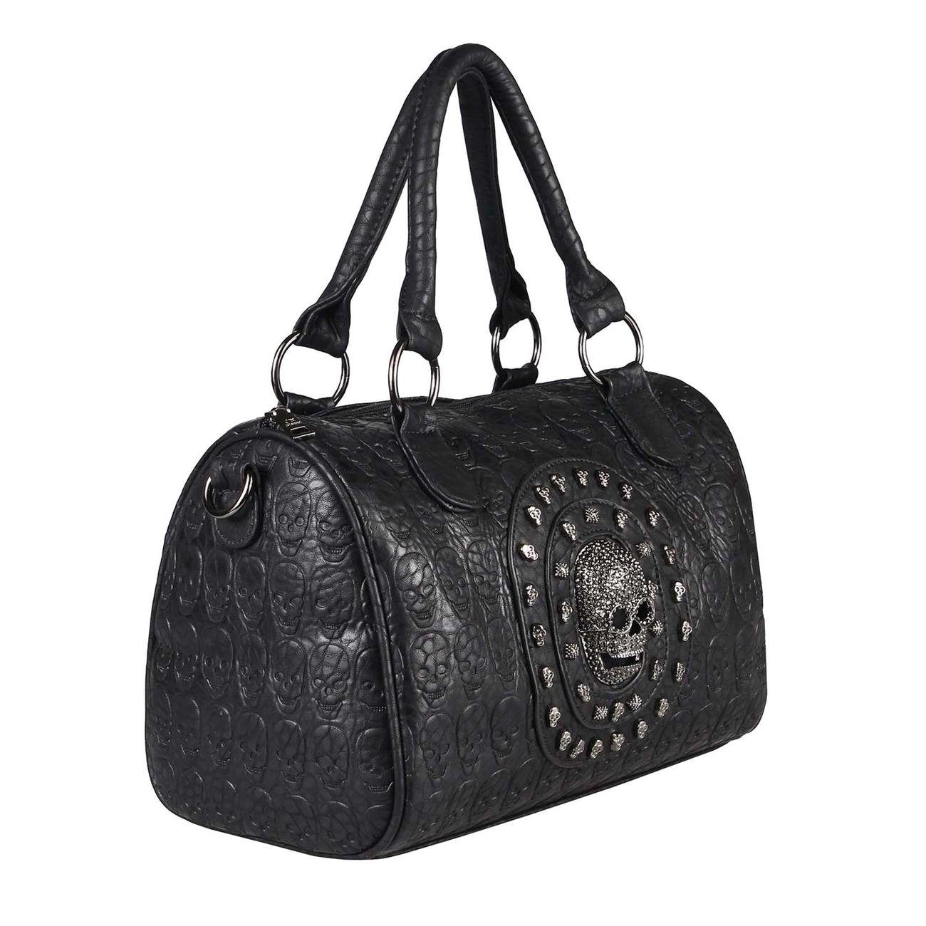 ITALYSHOP24 Schultertasche Damen Totenkopf Bowling Tasche, Skull Optik, als günstig online kaufen