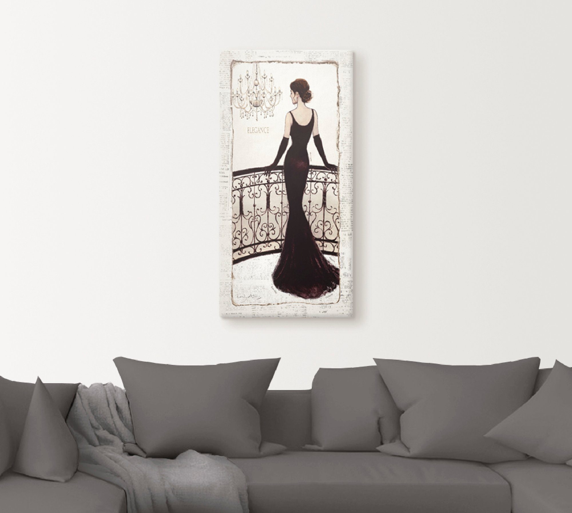 Artland Wandbild Die schöne in Schwarz, Frau (1 St), als Leinwandbild, Poster in verschied. Größen