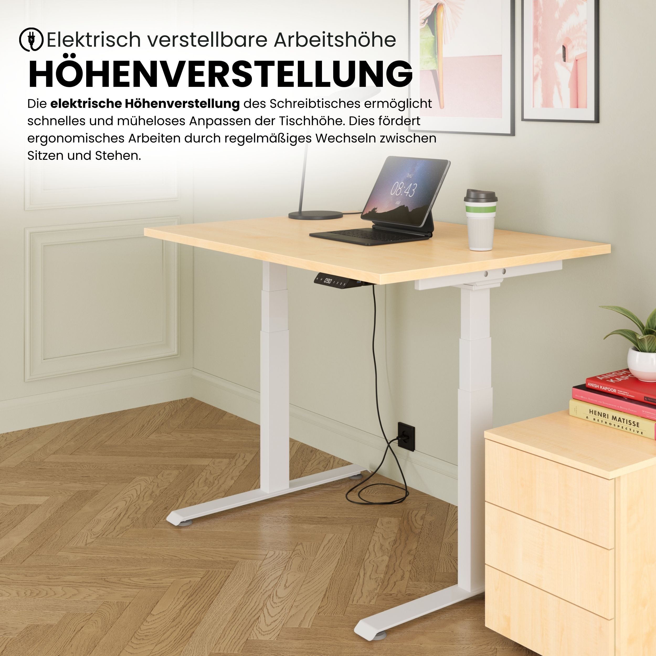 bümö Schreibtisch LXK65 Schreibtisch, Dekor: Weiß