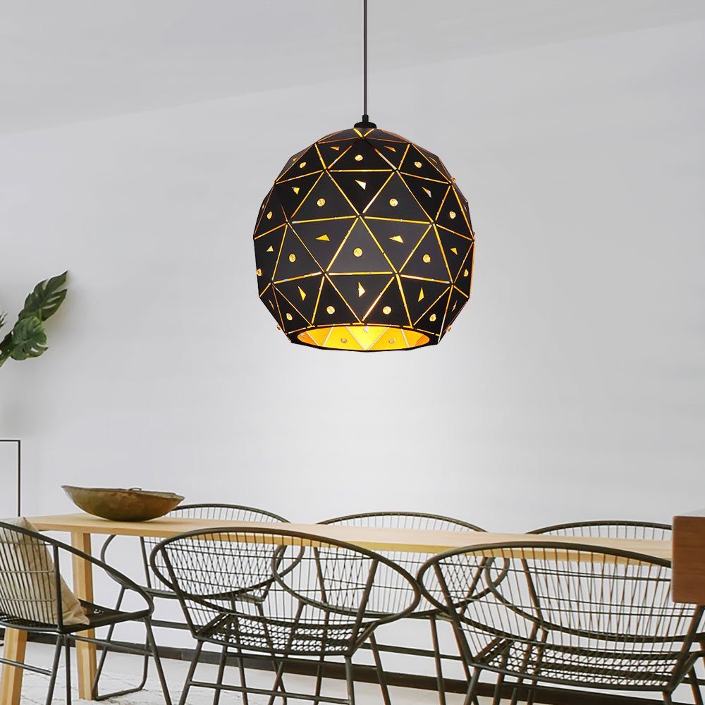 GLOBO LIGHTING Pendelleuchte, Leuchtmittel nicht inklusive, Hängeleuchte Pendellampe Wohnzimmerleuchte K9 Kristalle Metall D 40 cm
