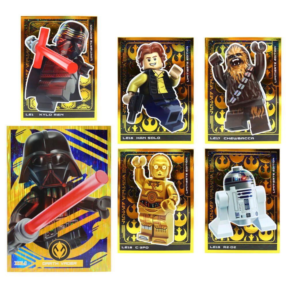 Blue Ocean Sammelkarte Lego Star Wars Karten Trading Cards Serie 5 - Jubiläum Sammelkarten, LE16 + LE17 + LE18 + LE19 + LE1 + XXL1 Gold Karte
