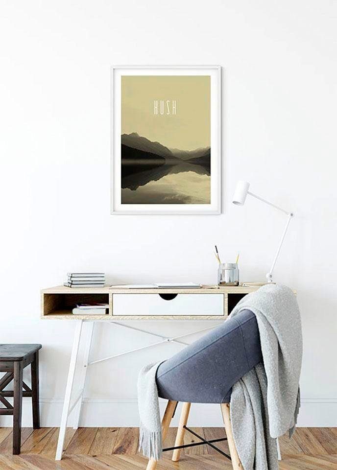 Komar Bild Word Lake Hush Sand, Natur (1 St), Wandbild zur Dekoration - ohne Rahmen