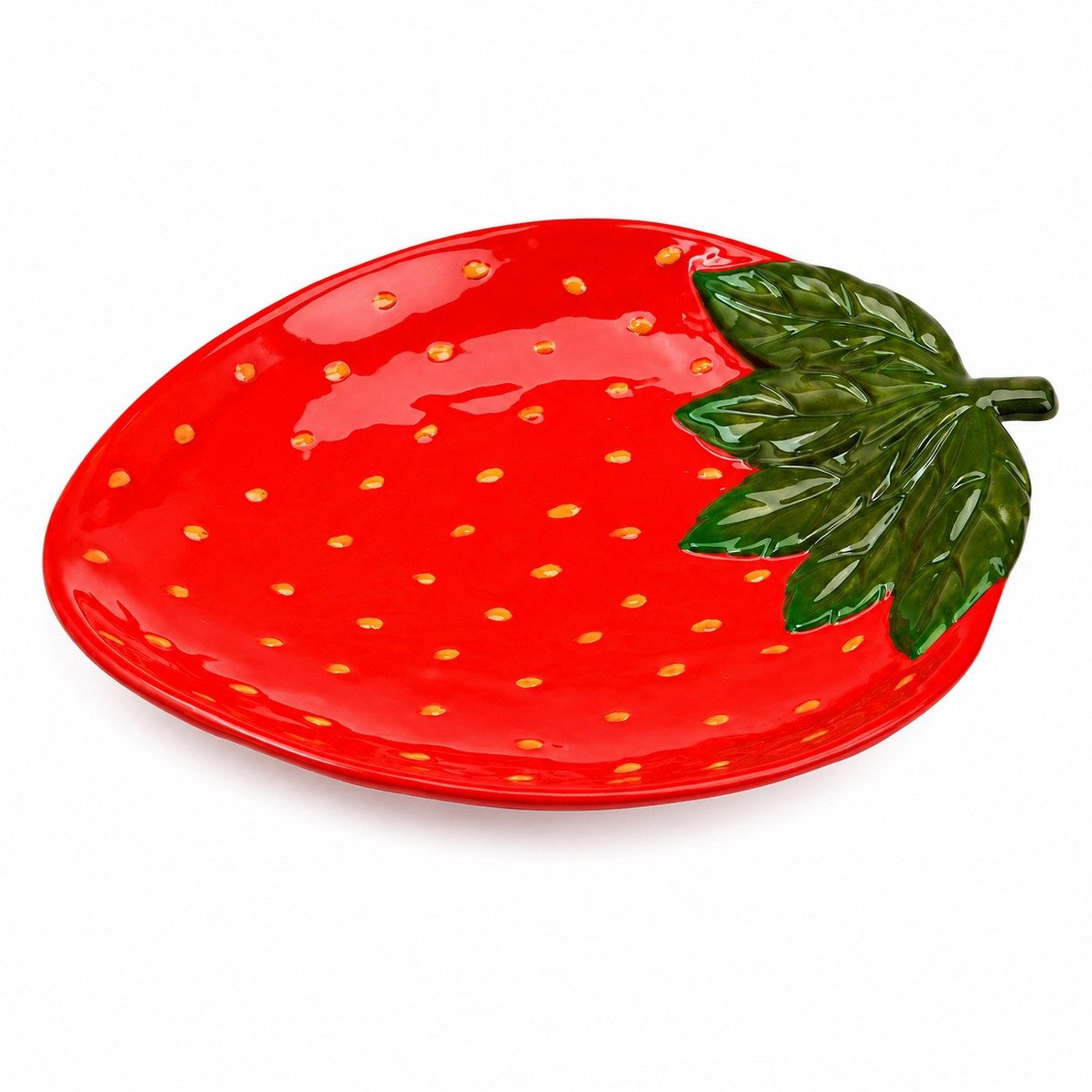 Wurm Servierteller Servierteller Erdbeere Keramik 26 cm Rot Dekoteller Obstteller