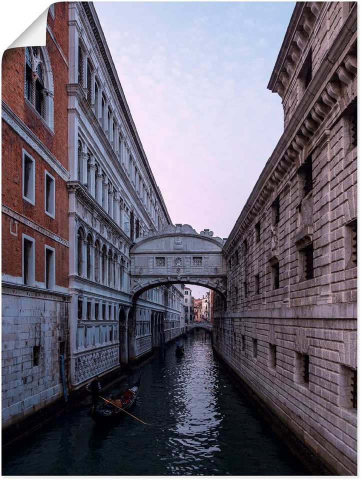 Artland Wandbild Blick auf die Seufzerbrücke in Venedig, Brücken (1 St),  als Alubild, Leinwandbild, Wandaufkleber oder Poster in versch. Größen