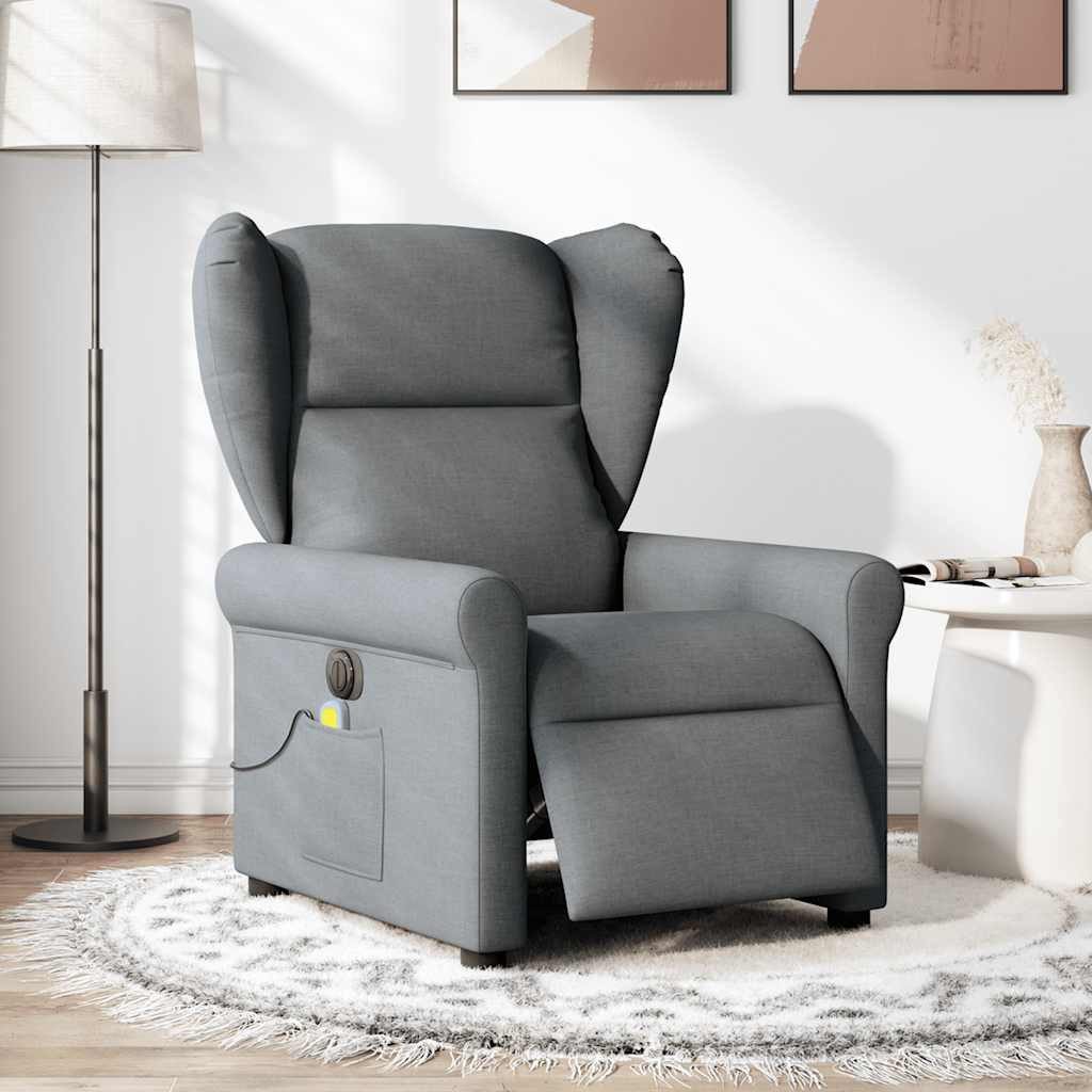 vidaXL Sessel Massagesessel Elektrisch Dunkelgrau Stoff günstig online kaufen