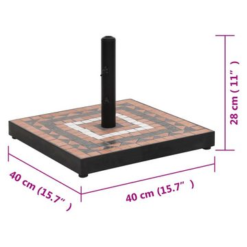 vidaXL Schirmhalter Sonnenschirmständer Terrakotta und Weiß Quadratisch 12 kg Schirmfuß