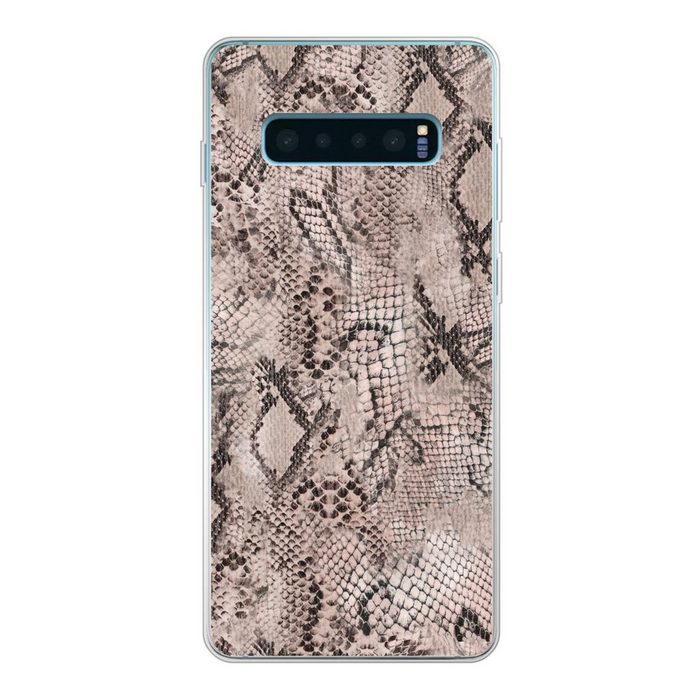 MuchoWow Handyhülle Tiermuster - Grau - Schwarz Phone Case Handyhülle Samsung Galaxy S10 Lite Silikon Schutzhülle