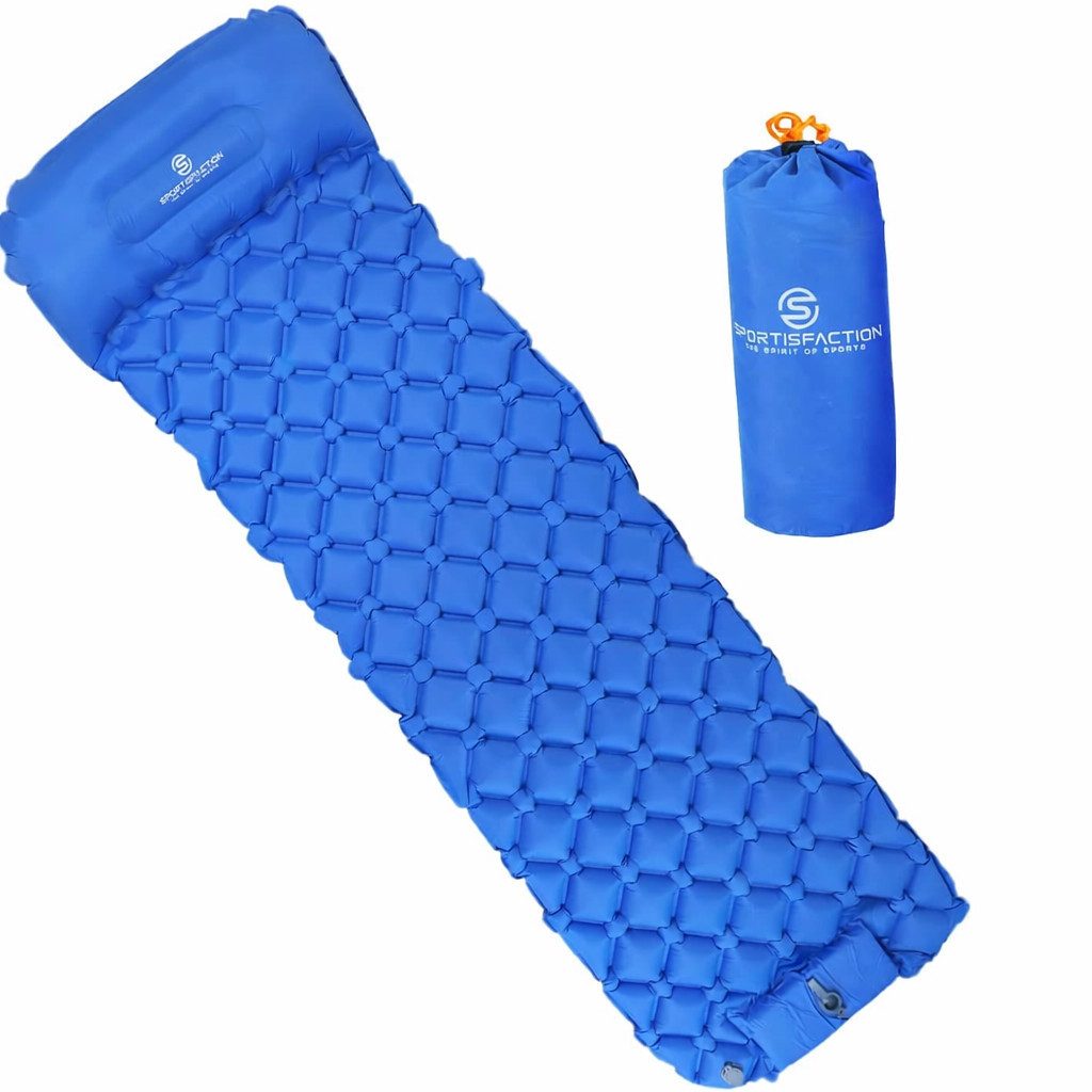 Sportisfaction Isomatte Isomatte Selbstaufblasend 600g Ultraleicht Campingmatte 190x58x5cm, Ergonomische Wabenstruktur Robuste Isomatte für Outdoor & Wandern