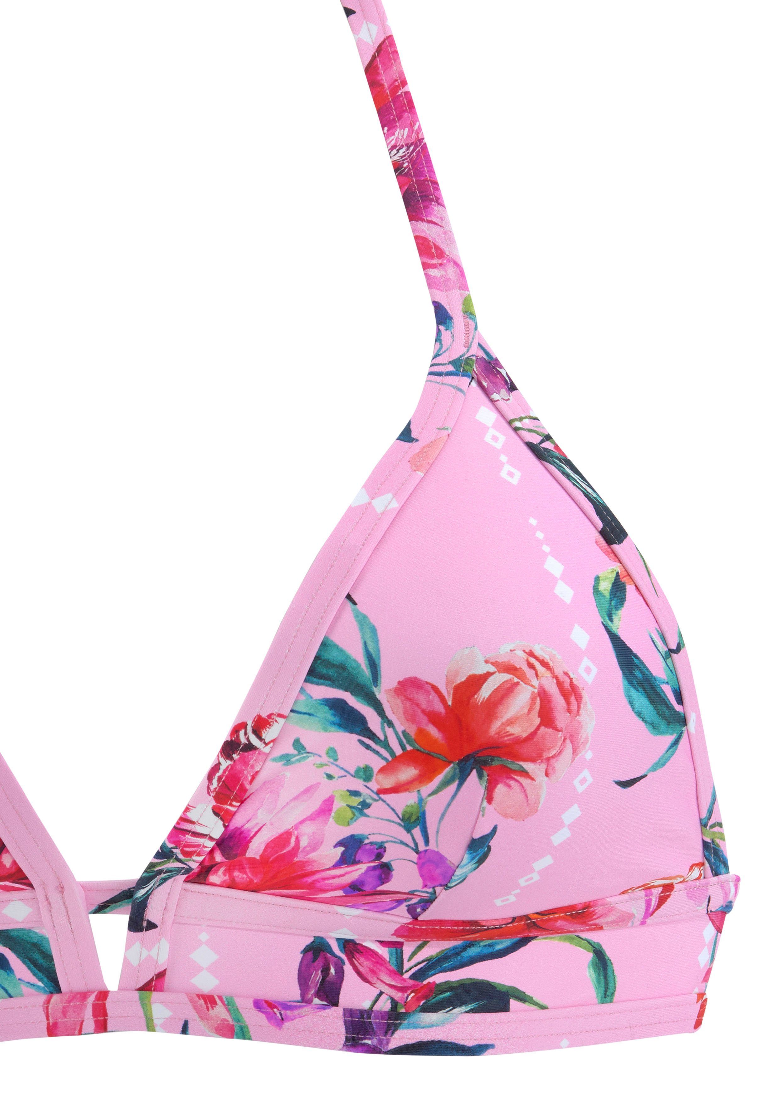 Sunseeker Triangel-Bikini-Top Modern, mit floralem Design