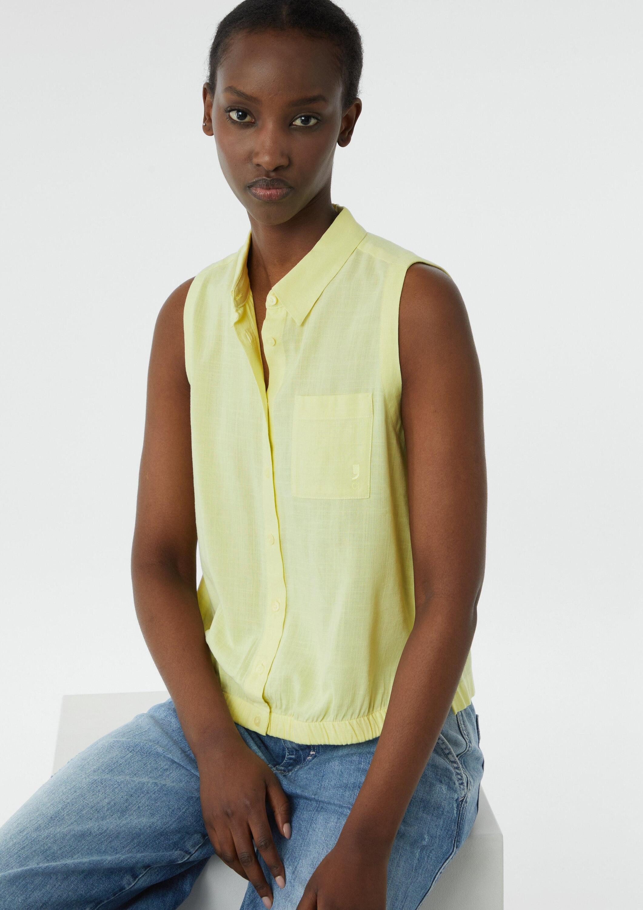 comma Blusentop Bluse Ärmellose Hemdbluse aus leichtem Viskosemix günstig online kaufen