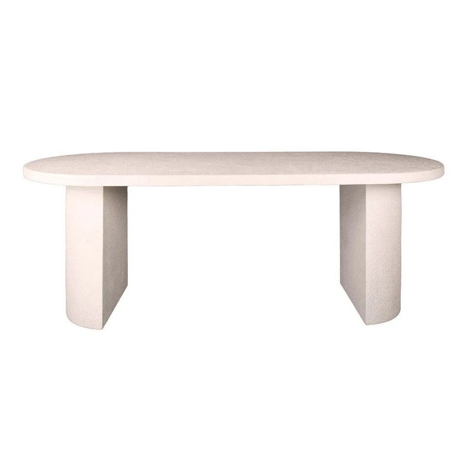 LEVEN Lifestyle Esstisch ASTONE oval aus Marmor Verbundstoff Esszimmertisch 215 x 90 cm