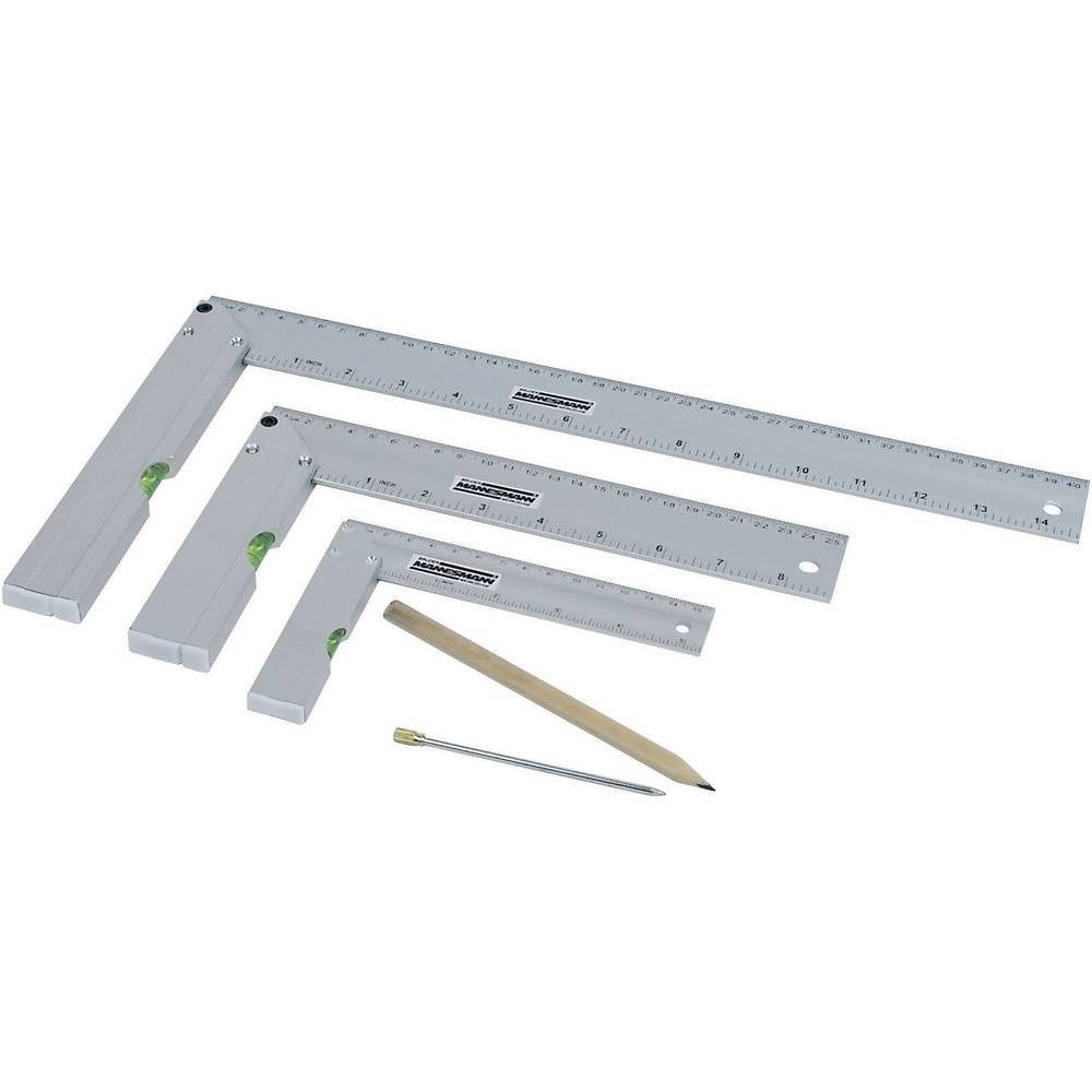 Brüder Mannesmann Werkzeuge Транспортир Aluminium Anschlagwinkel-Set