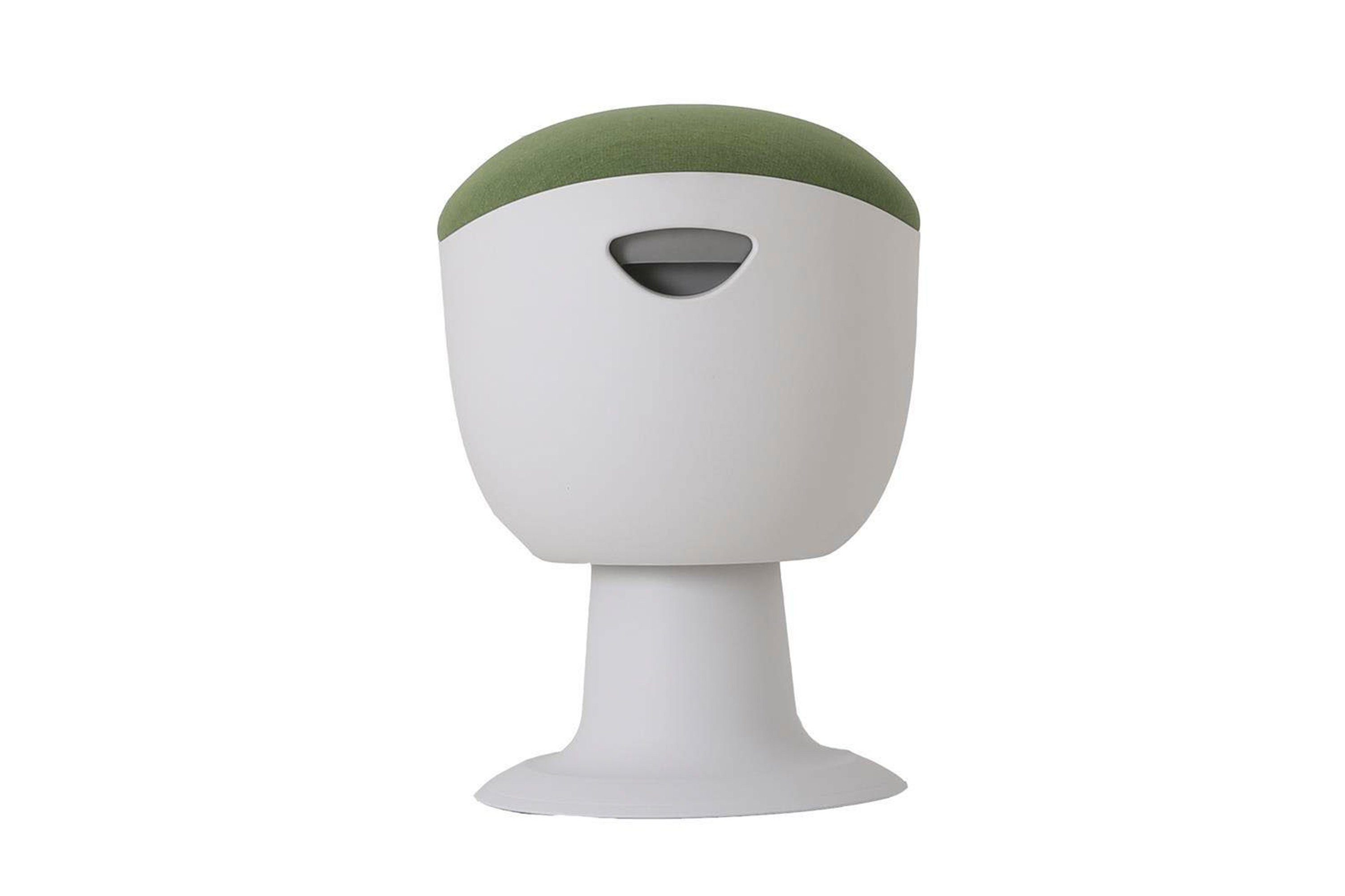 boho living® Sitzhocker Tulip Stool ergonomischer Hocker, in weiß mit grünem Stoffbezug Weiß/Grün