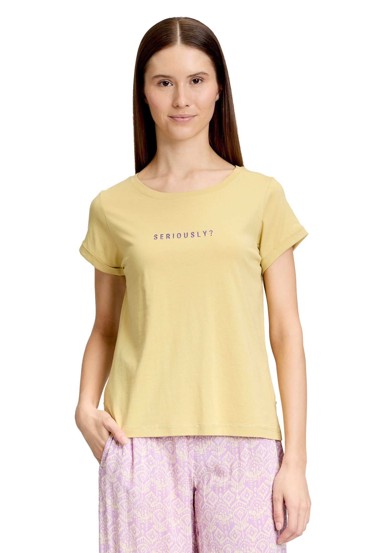 Cartoon Kurzarmshirt Damen mit Rundhalsausschnitt (1-tlg) Placement