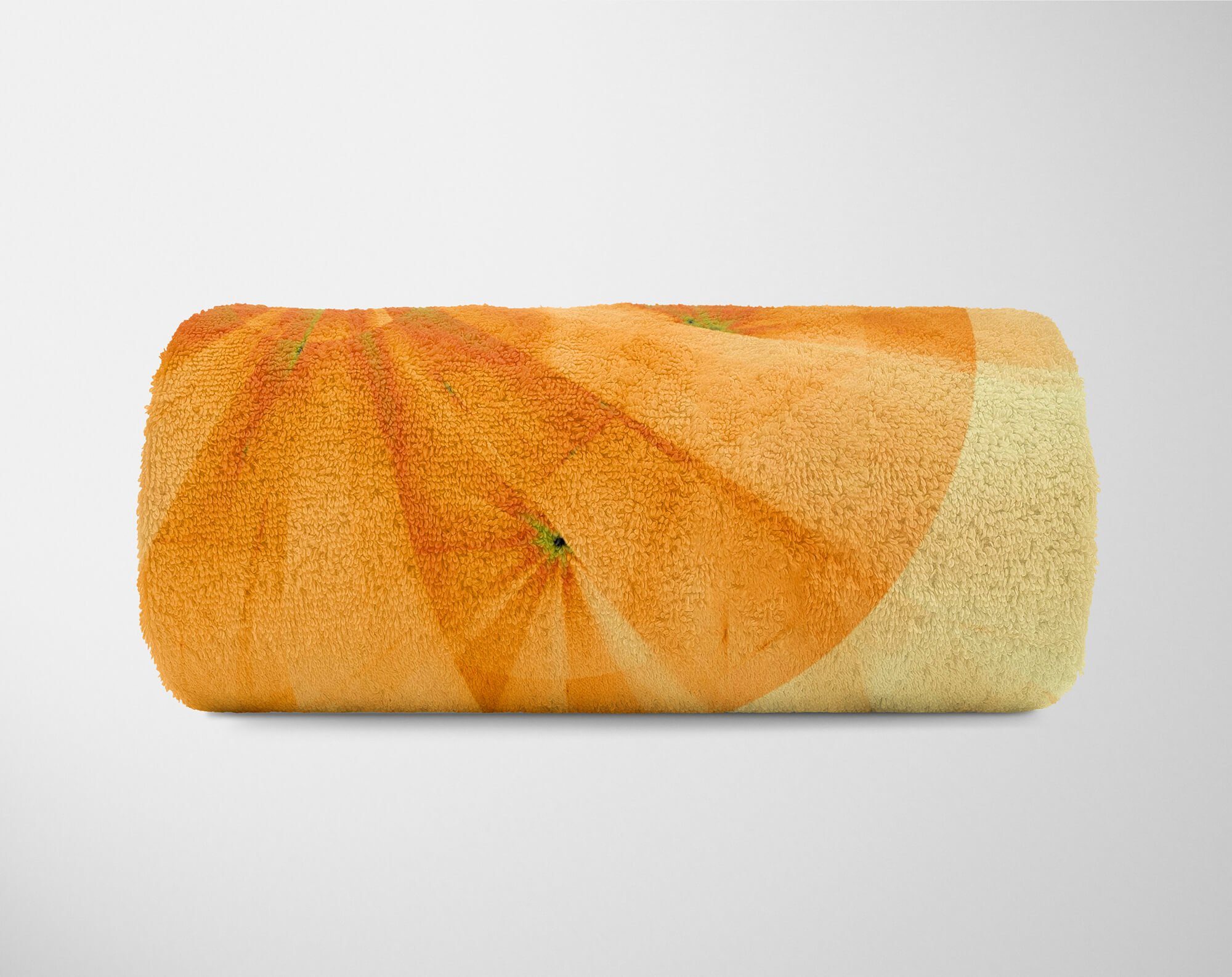 Sinus (1-St), Handtuch mit Kuscheldecke Art Baumwolle-Polyester-Mix Handtuch Abstrakt, Fotomotiv Saunatuch Handtücher Kreis Strandhandtuch Orange