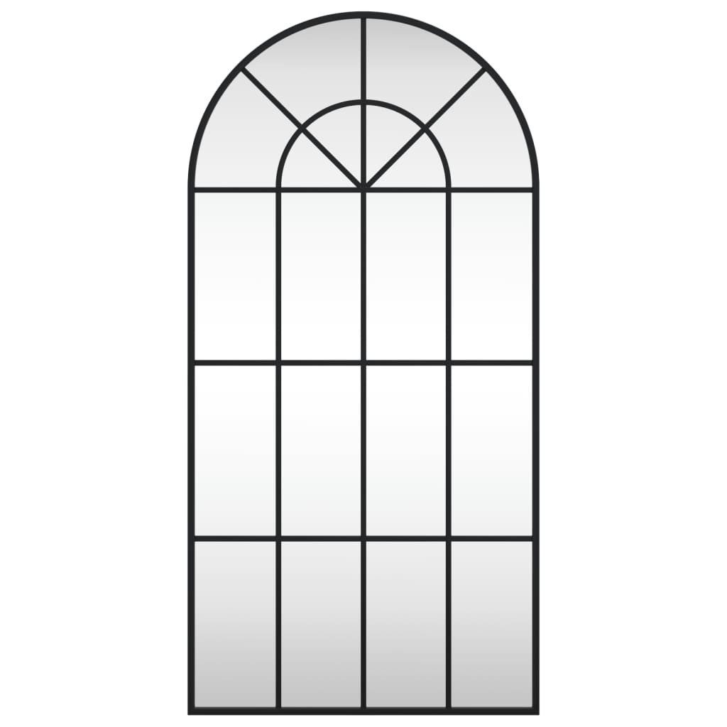vidaXL Spiegel Wandspiegel Schwarz 50x100 cm Gewölbt Eisen (1-St) günstig online kaufen