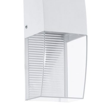 EGLO Außen-Wandleuchte, Leuchtmittel inklusive, Warmweiß, Wandlampe Außenleuchte Fassadenlampe weiß LED Haustürlampe abwärts