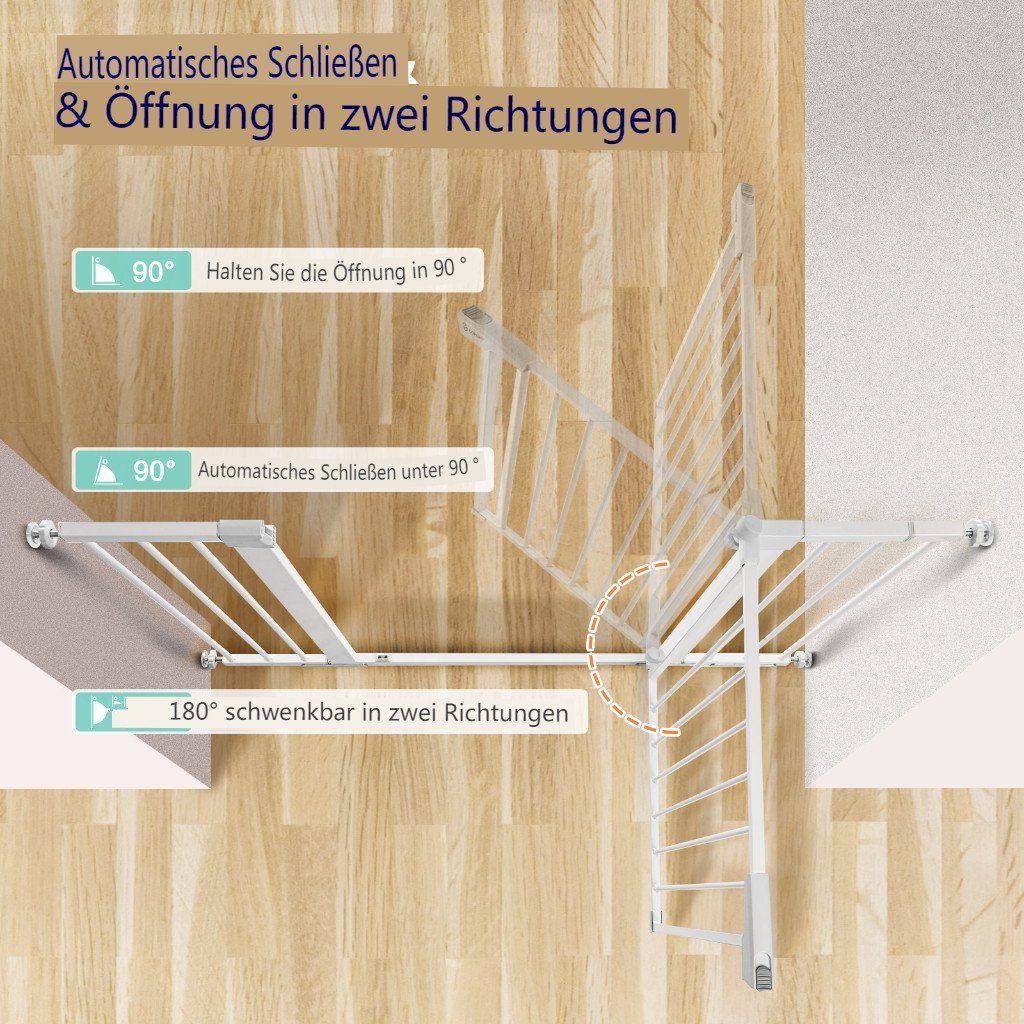 Comomy Türschutzgitter, Babygitter Schutzgitter einstellbar 75~124cm