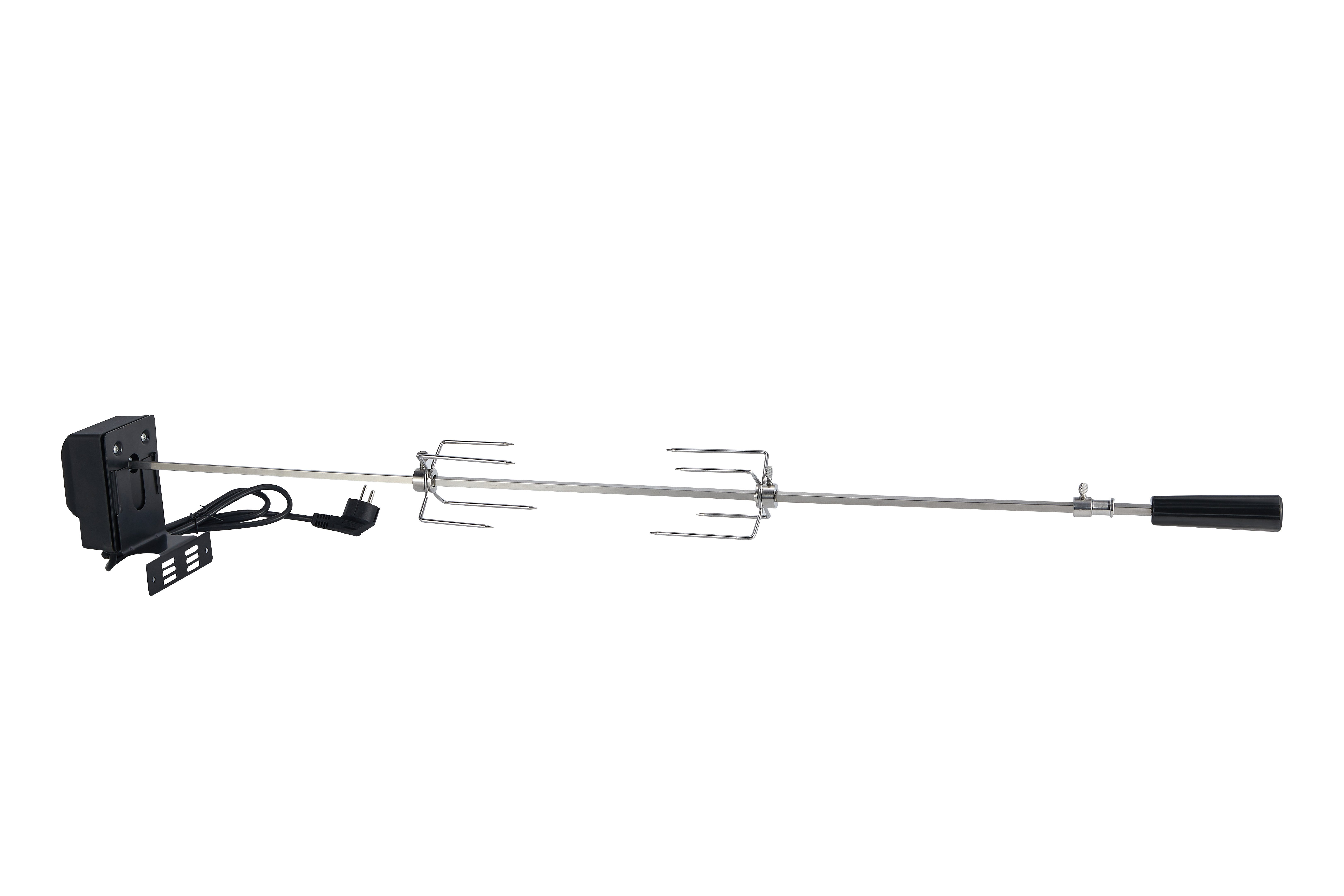 El Fuego Drehspieß El Fuego® Universal Drehspieß mit Motor, bis 120 cm, Größe variabel einstellbar, Edelstahl, inkl. 2 Fleischnadeln