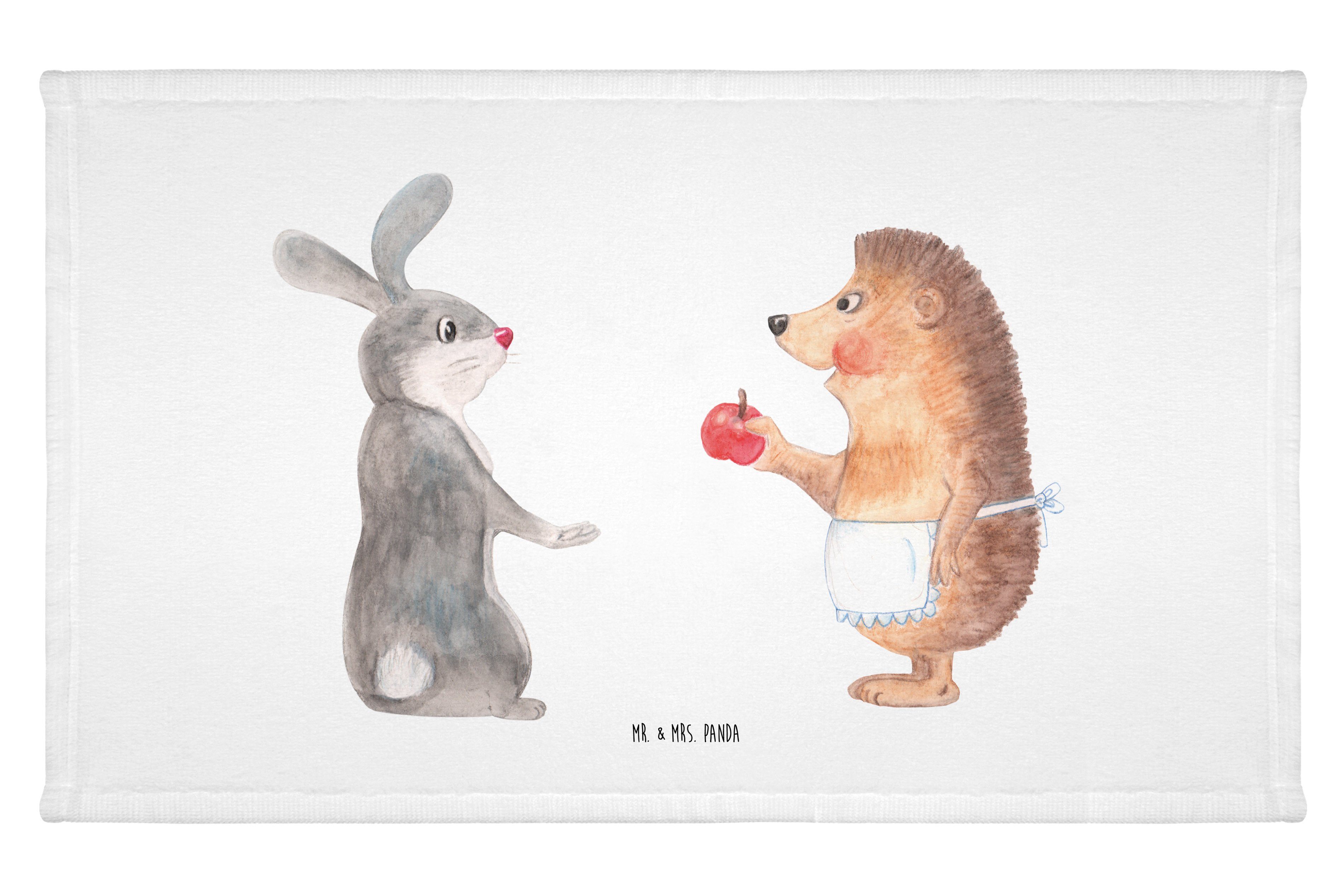 Handtuch Hase Igel - Weiß - Geschenk, Frottier, Sport Handtuch, Spruch romanti
