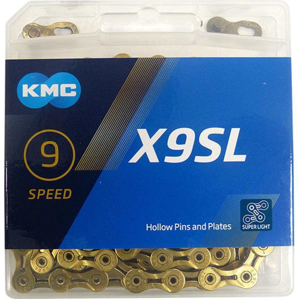 Fahrradkette KMC KetteX9SL Ti-N Gold 1/2\" x 11/128\" 114 Glieder 6,6mm 9-fach