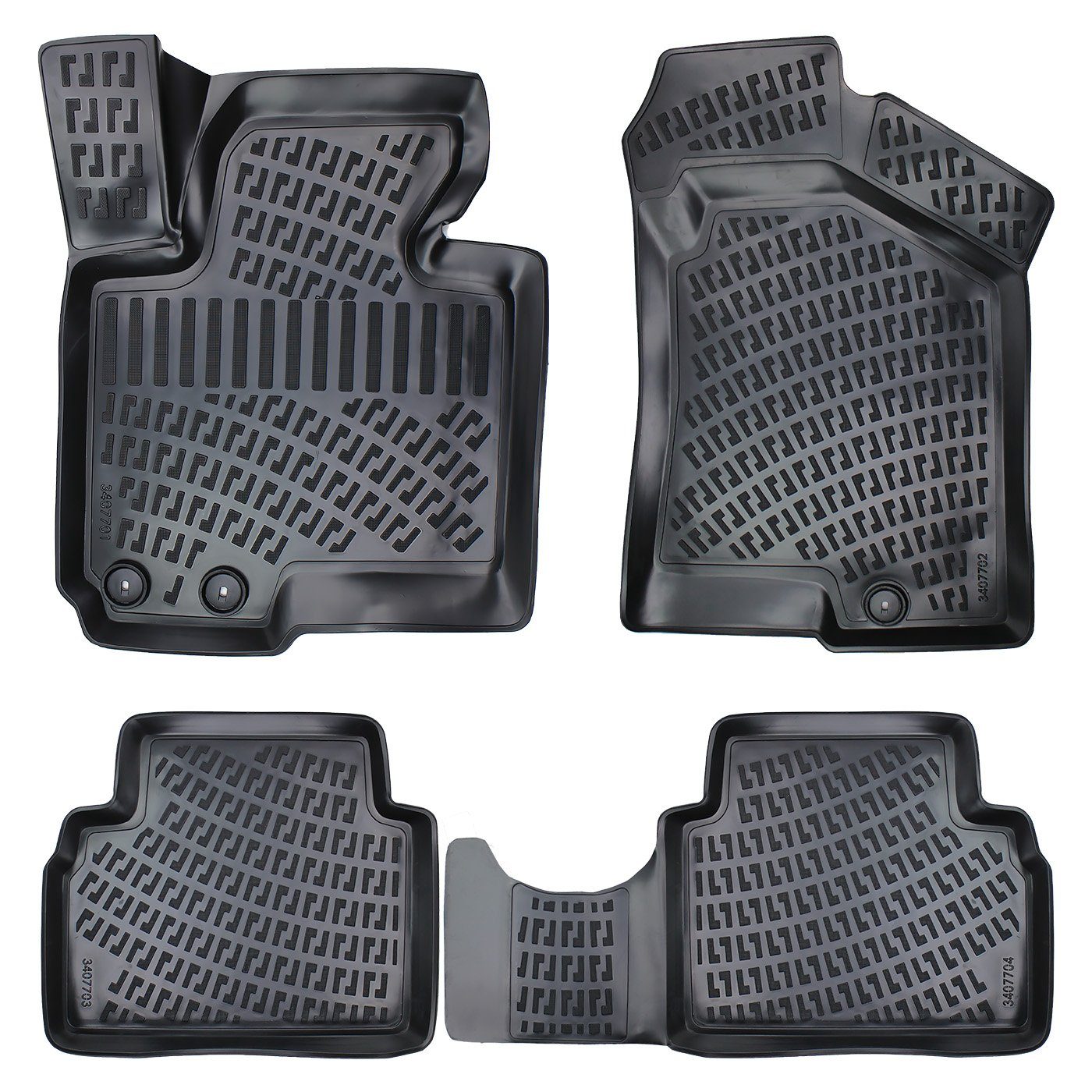 Trimak Passform-Fußmatten Oder Kofferraumwanne Oder Set für Hyundai ix35, Hyundai ix35 2009-2015 Gummimatten Auto TPE Allwetter Fussmatten