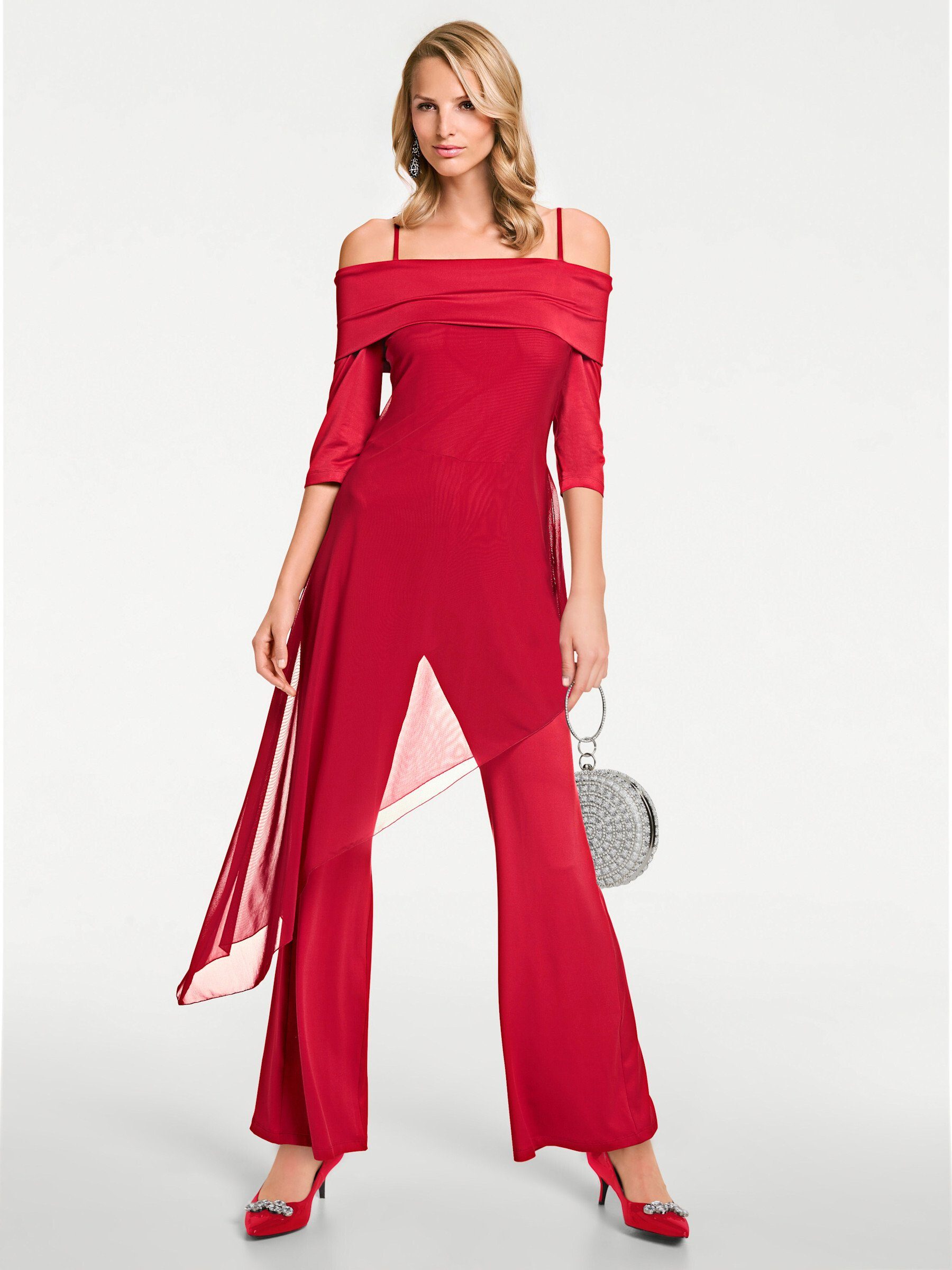 heine Jumpsuit Innenbeinlänge ca. 77 cm rot