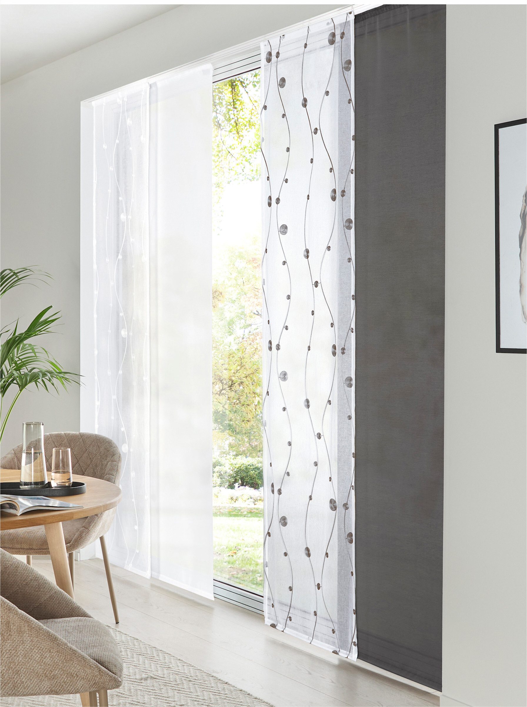 heine Gardine Schiebevorhang (1 St), Klettschiene, transparent, Schiebevorhang