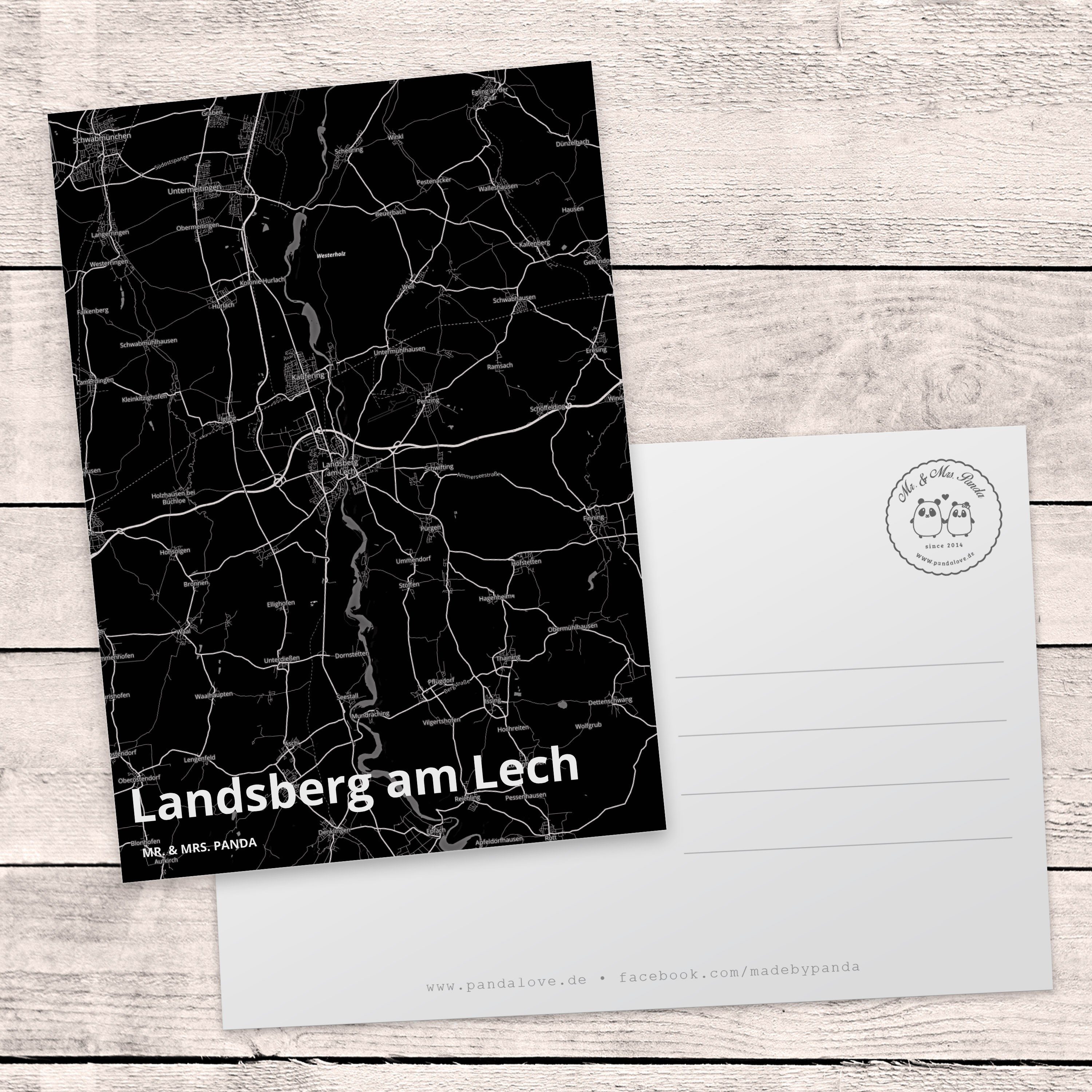 Mr. & Mrs. Panda - Landsberg Dorf Stadt Lech Dankeskarte, Geschenk, Postkarte Ort, Stadt, Kar am