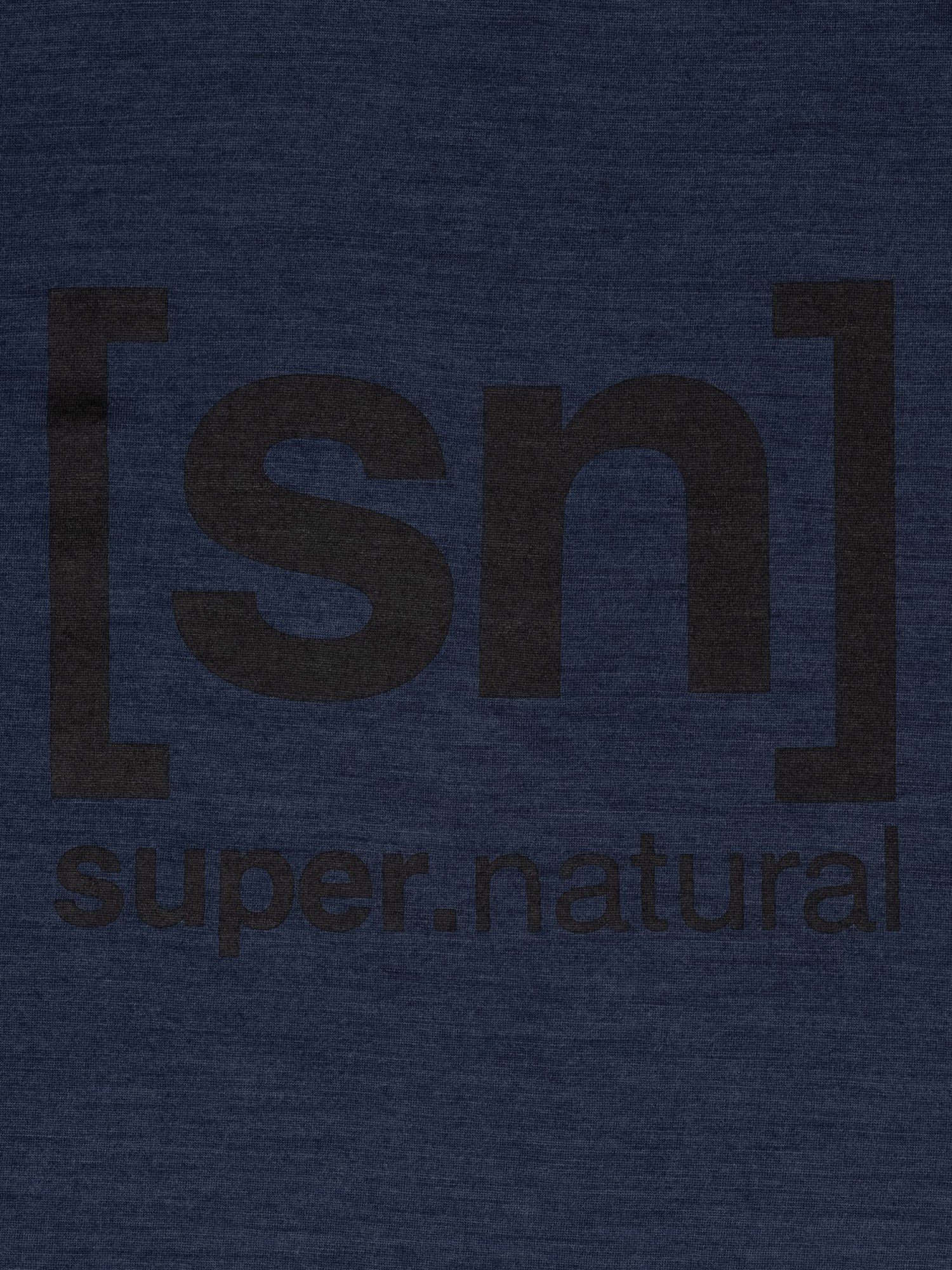 SUPER.NATURAL T-Shirt Super.natural Grey Herren M Black Melange Kurzarm-Shirt - Blue Iris Tee Logo Logo