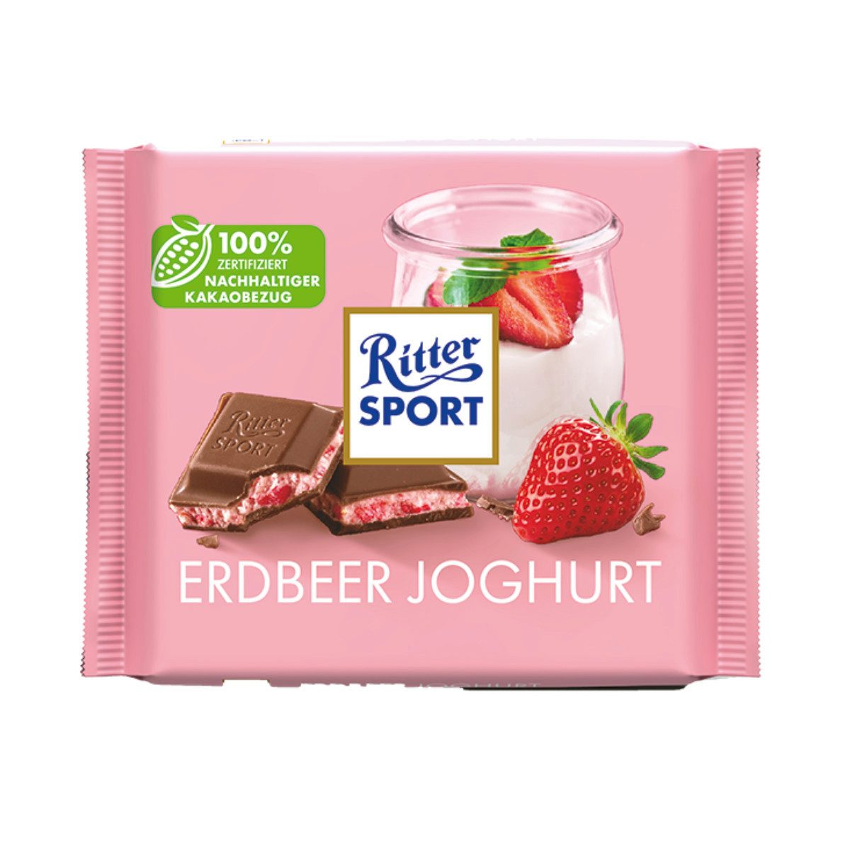 Ritter SPORT Schokolade, Ritter Sport Erdbeer Joghurt mit Reis Grisps Erdbeer Stückchen 100g